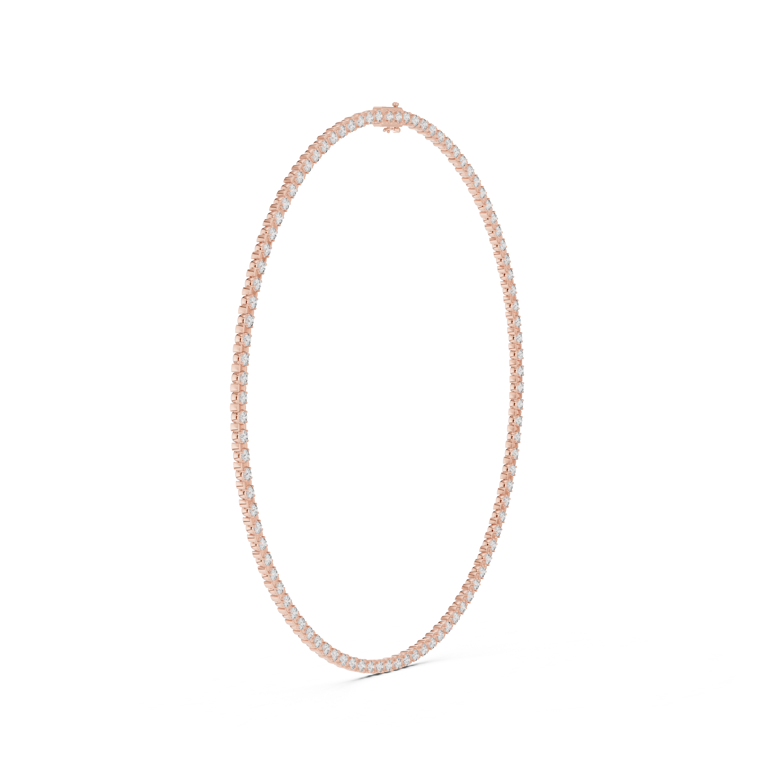Classic Round Diamond Tennis Necklace