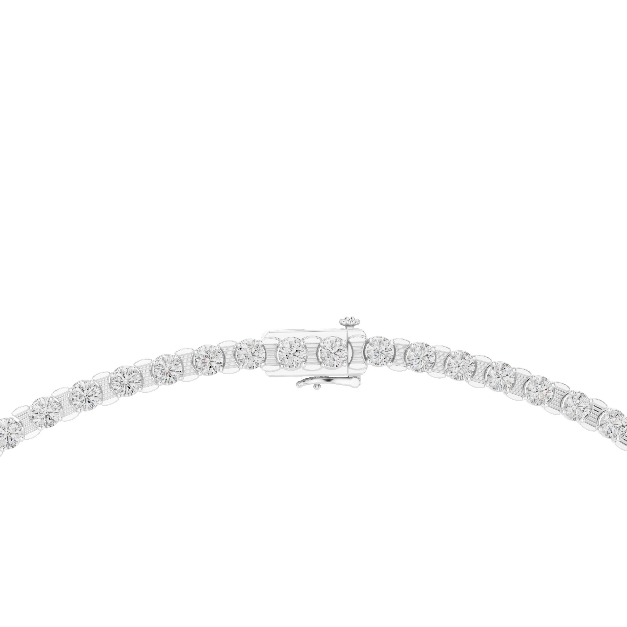 Classic Round Diamond Tennis Necklace