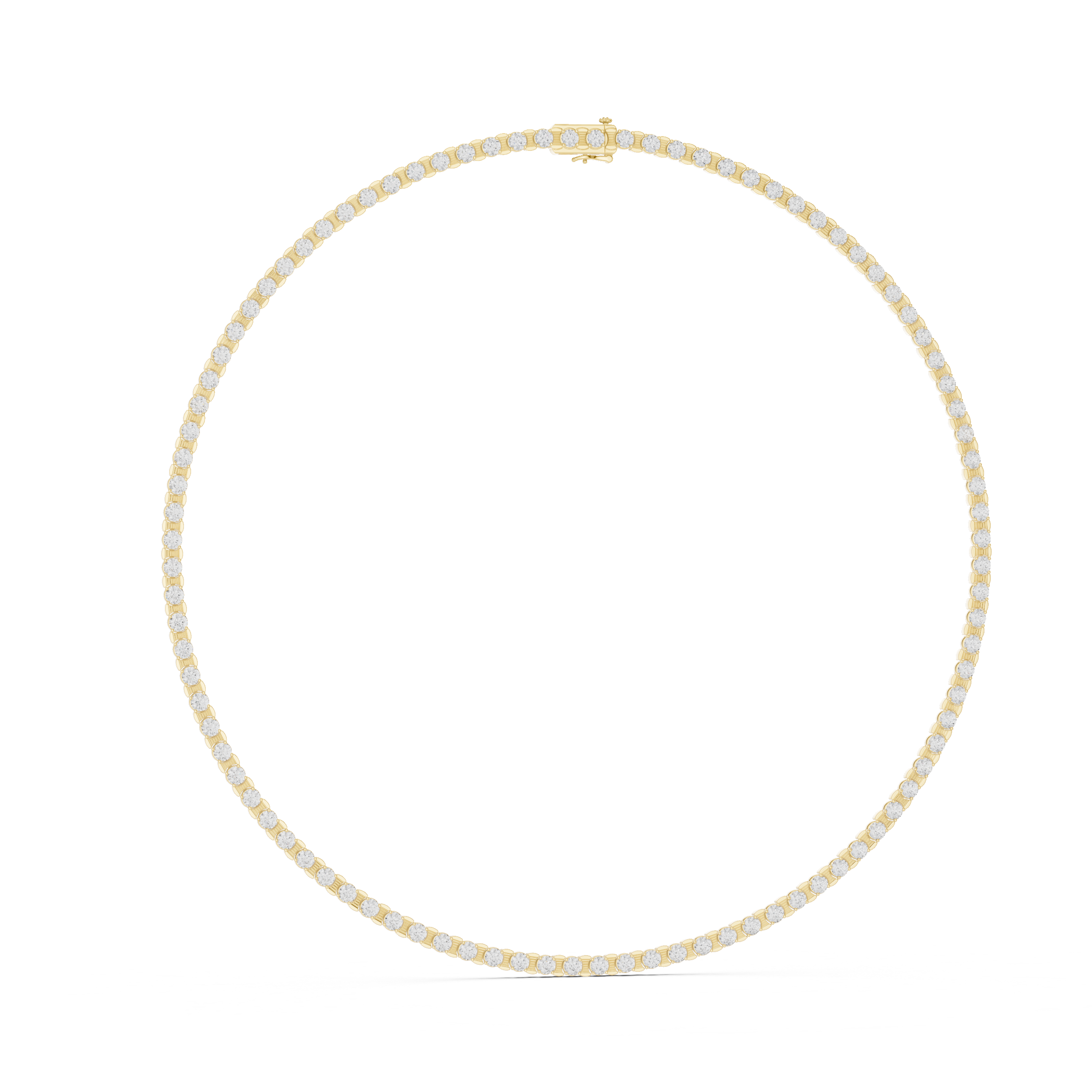 Classic Round Diamond Tennis Necklace