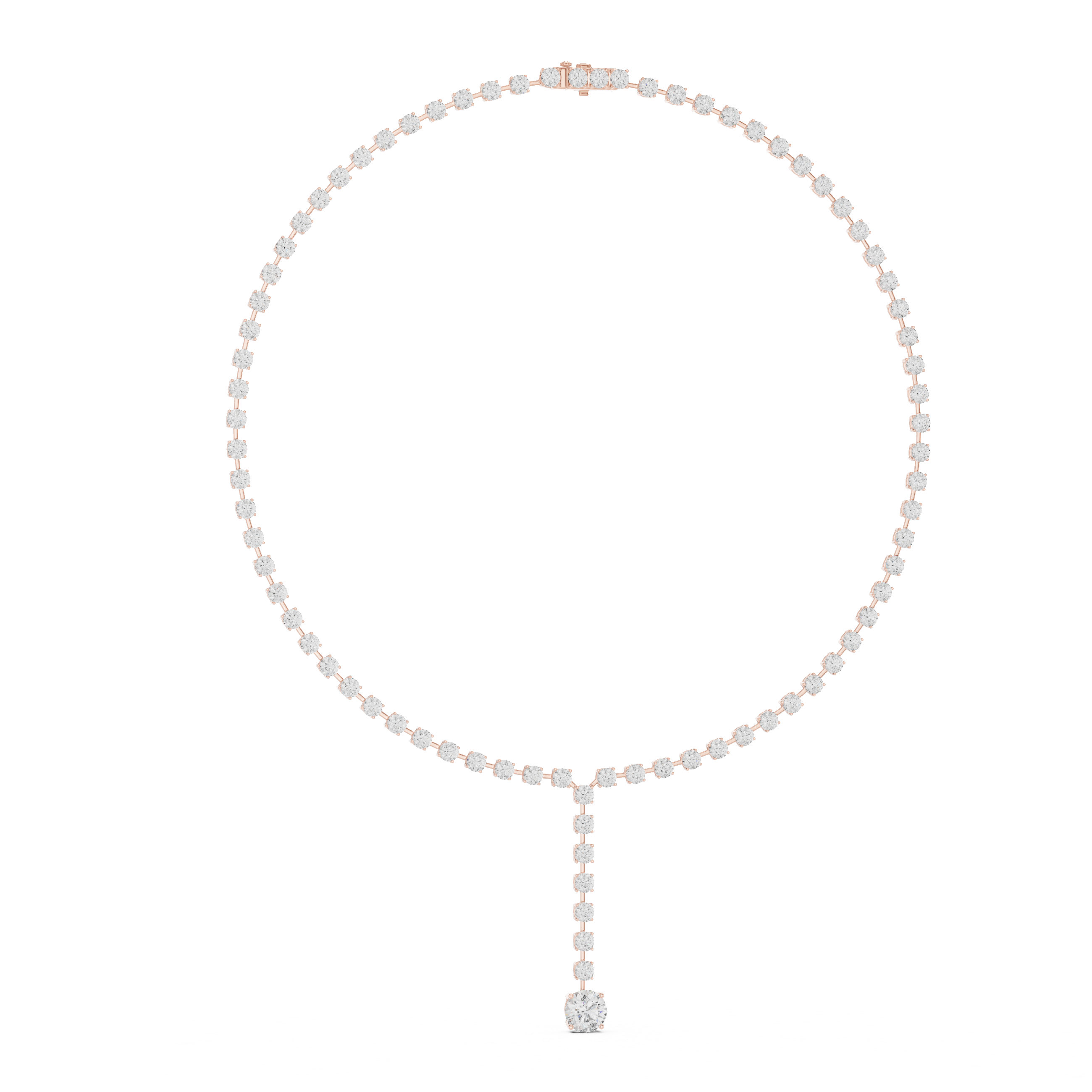 Minimalist Y-Drop Diamond Tennis Necklace