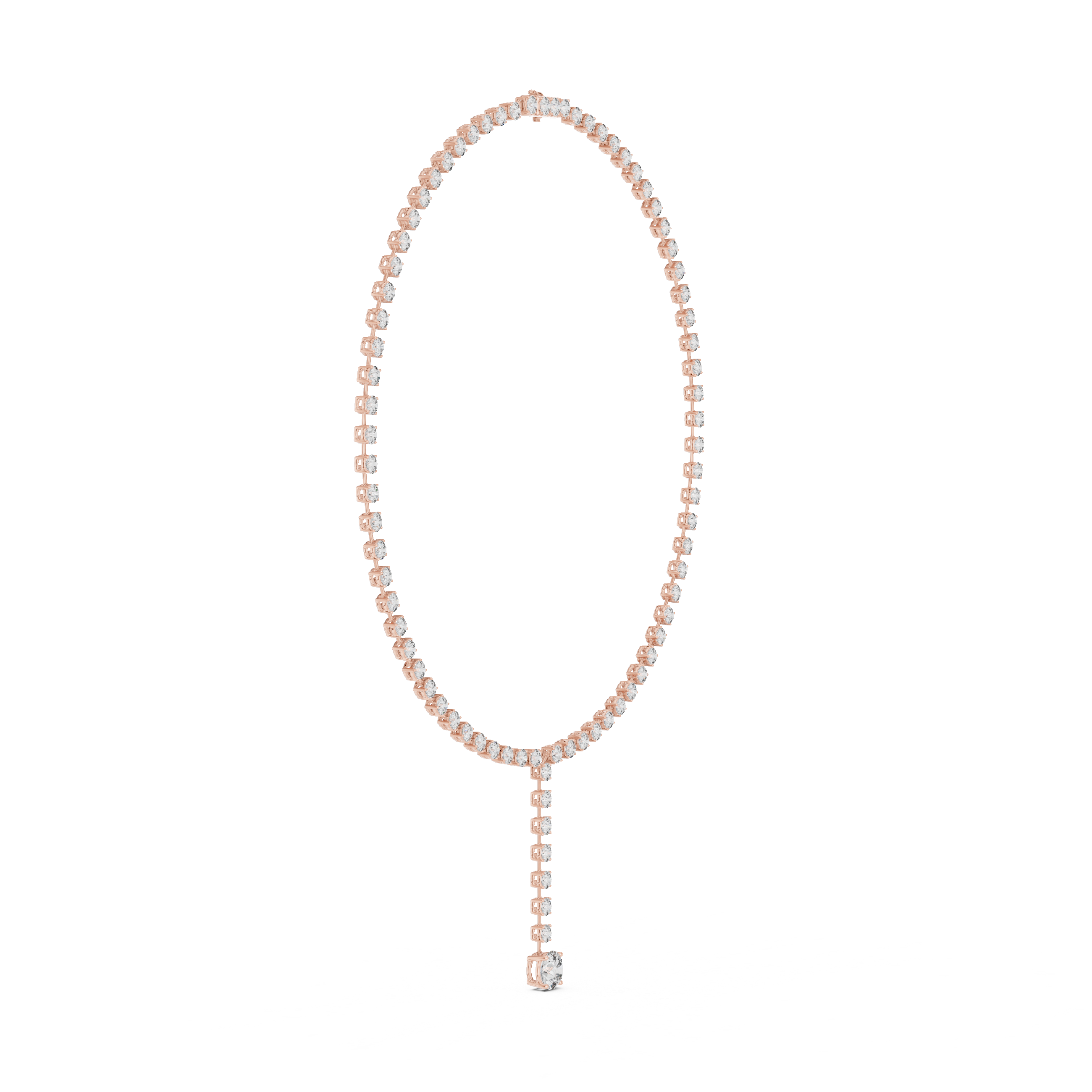 Minimalist Y-Drop Diamond Tennis Necklace