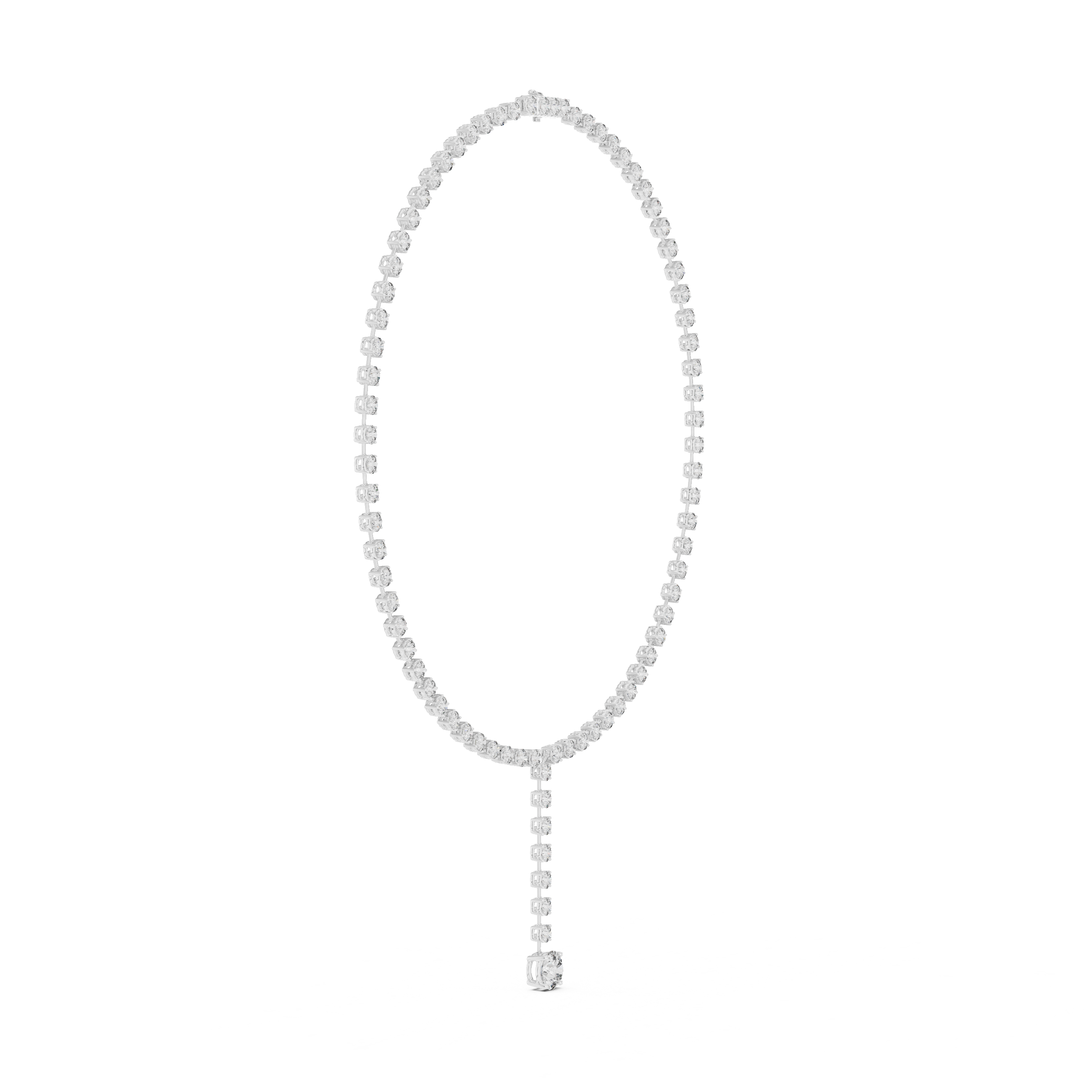 Minimalist Y-Drop Diamond Tennis Necklace