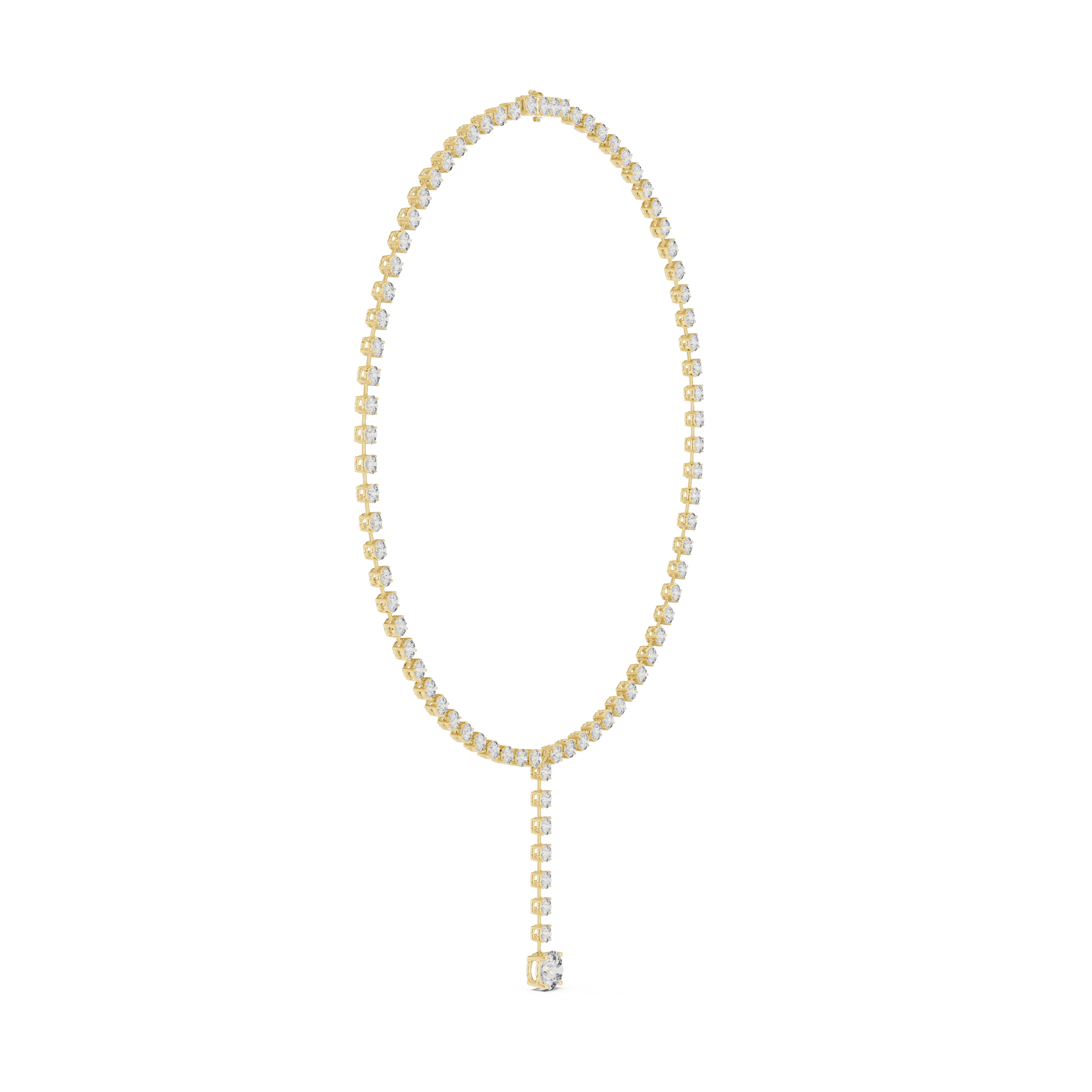 Minimalist Y-Drop Diamond Tennis Necklace