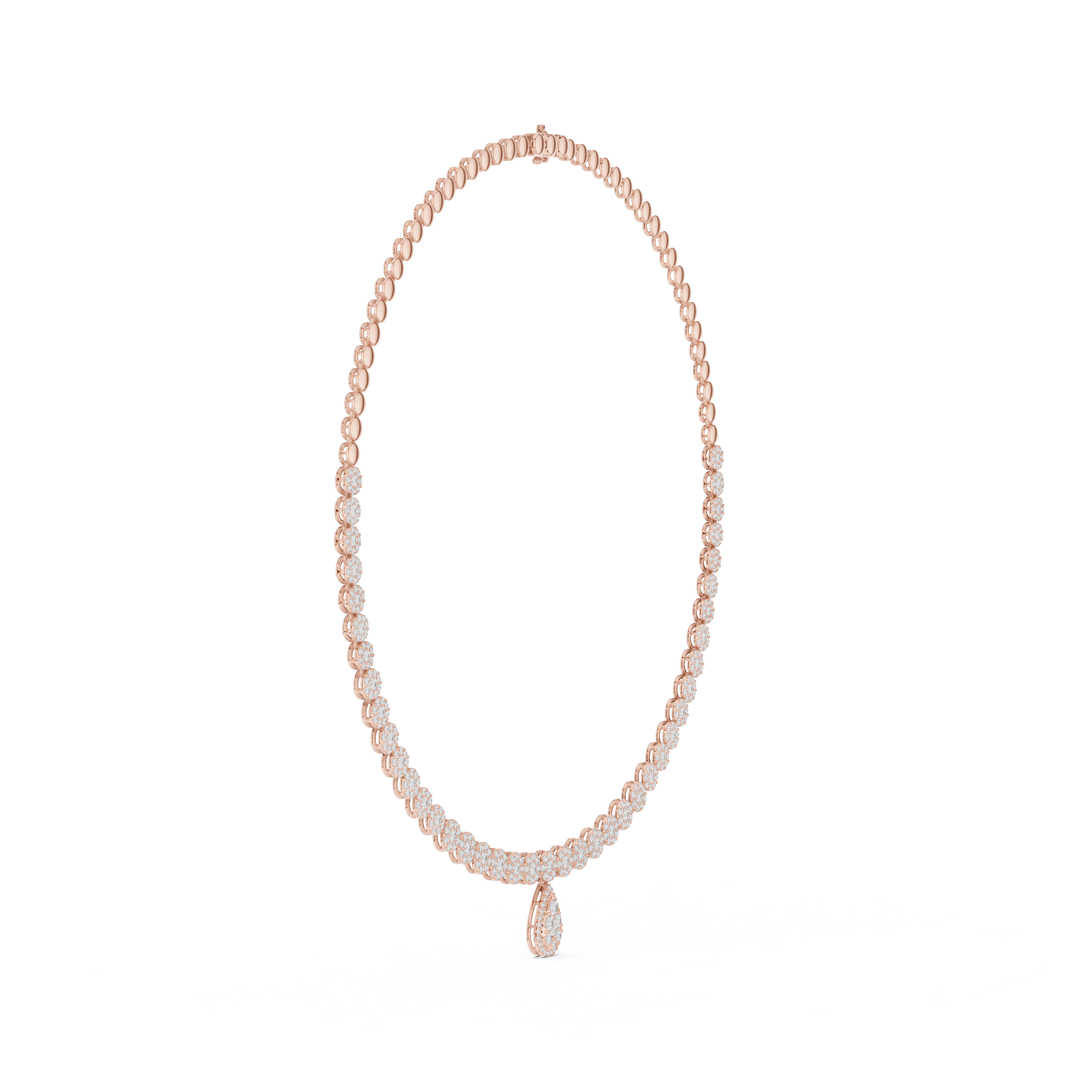 Elegant Cluster Drop Diamond Necklace
