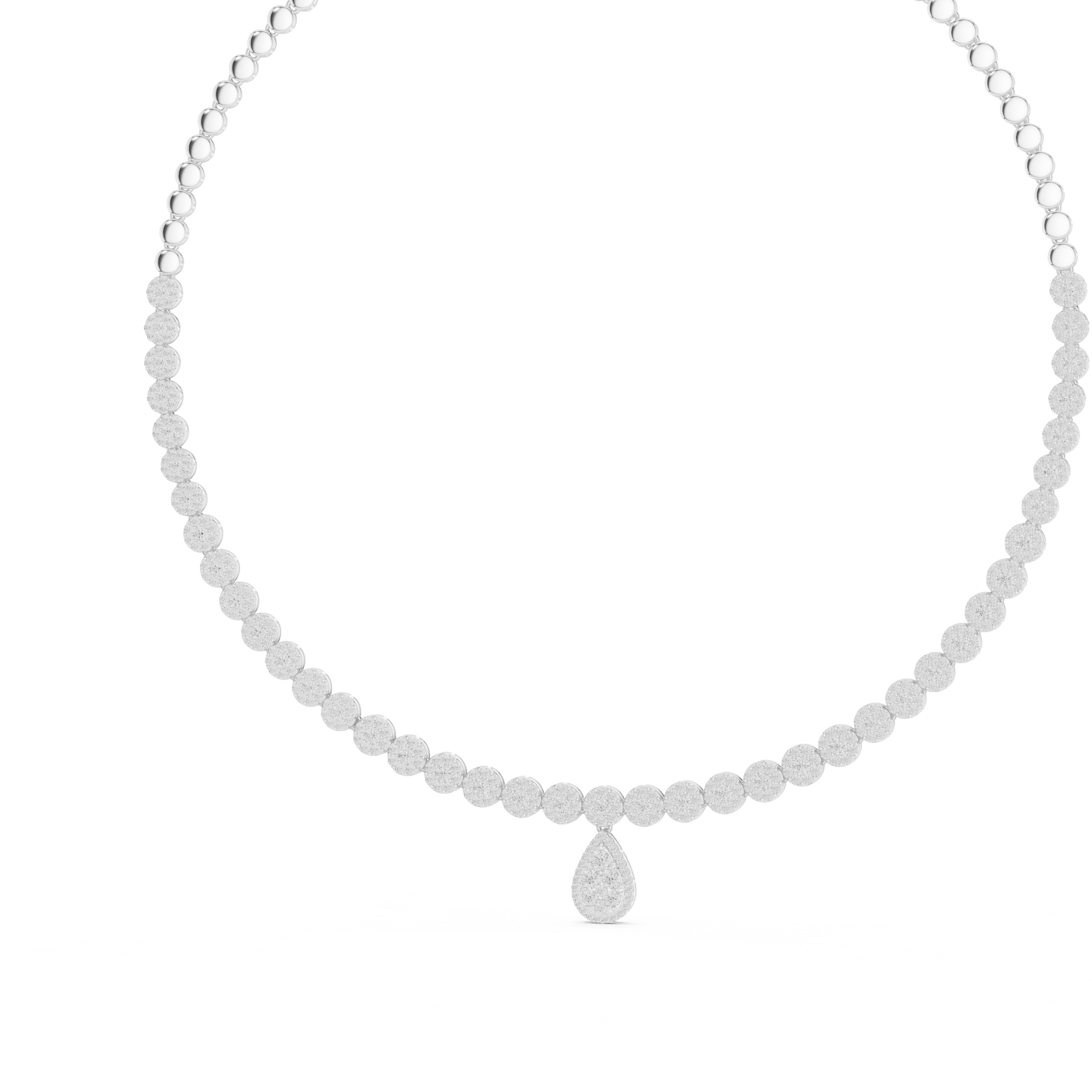 Elegant Cluster Drop Diamond Necklace