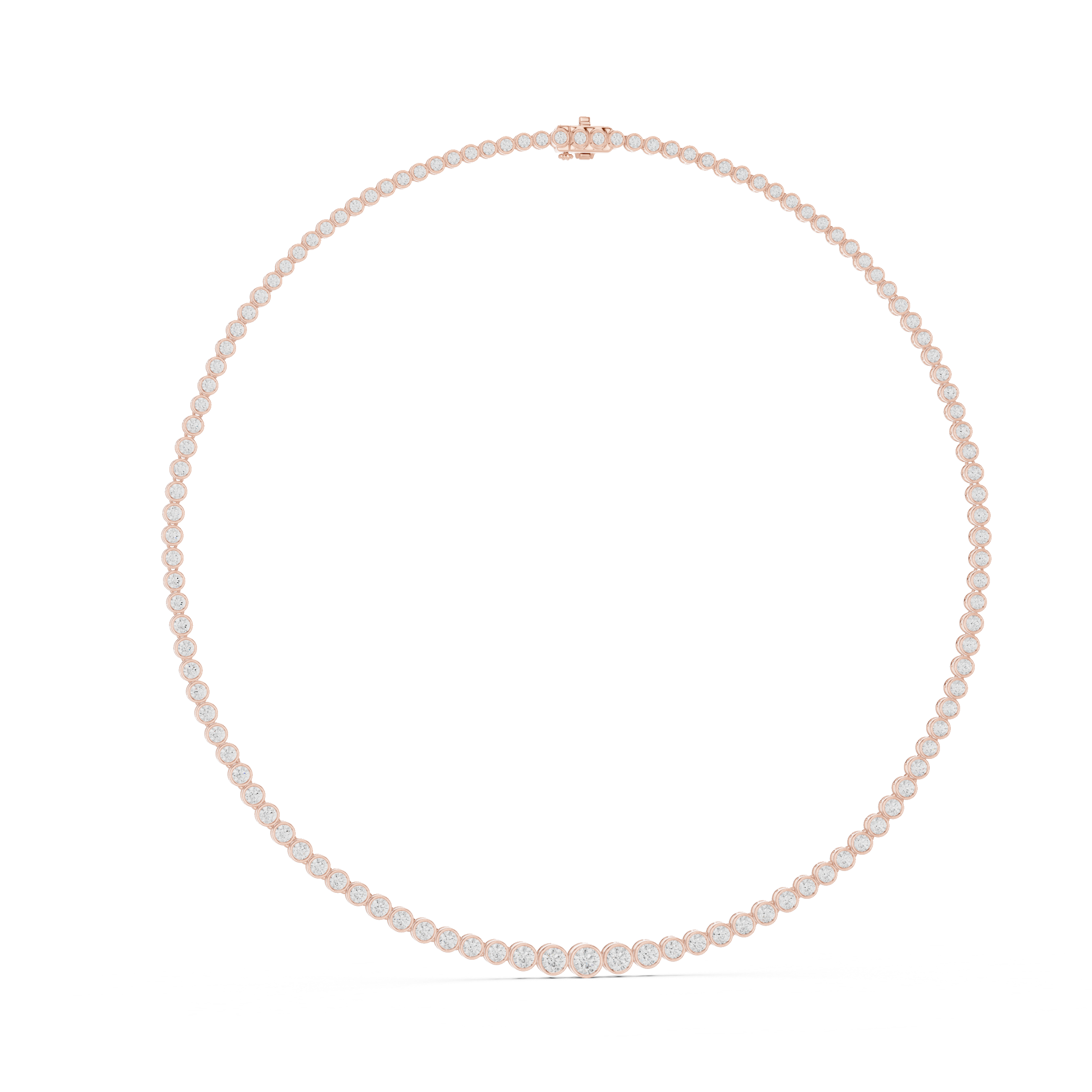Classic Bezel-Set Round Tennis Necklace