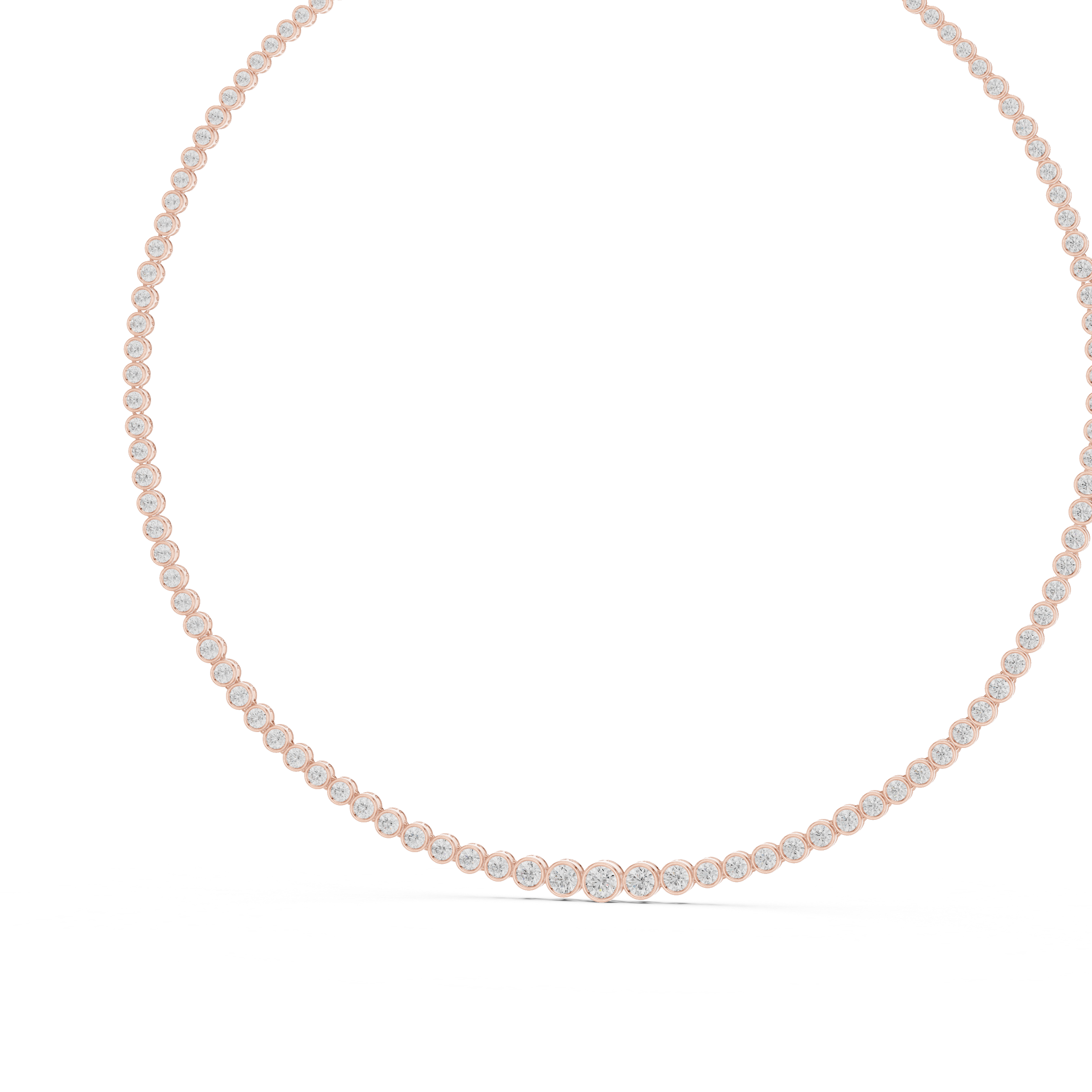 Classic Bezel-Set Round Tennis Necklace