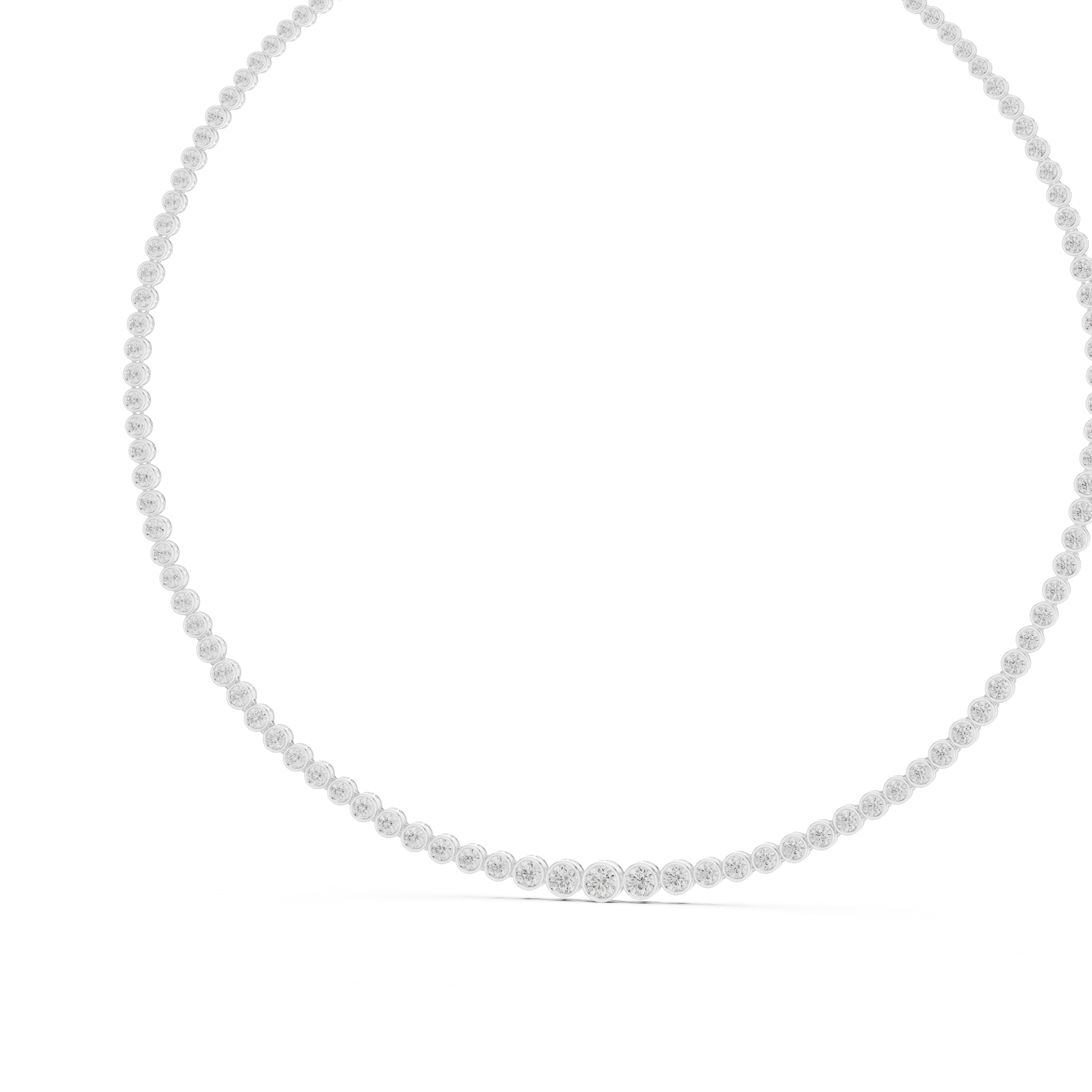 Classic Bezel-Set Round Tennis Necklace
