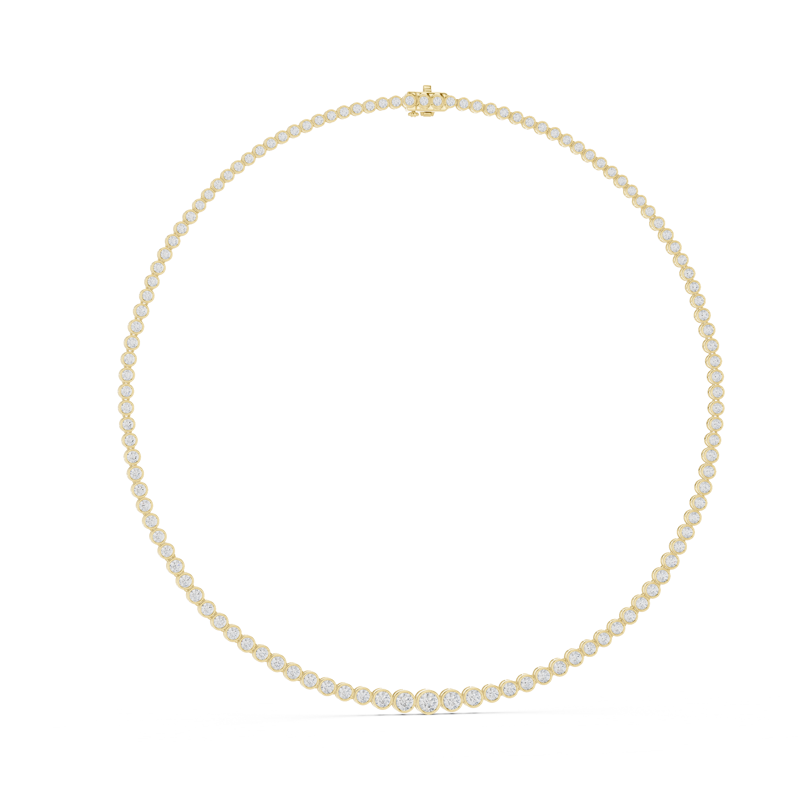 Classic Bezel-Set Round Tennis Necklace