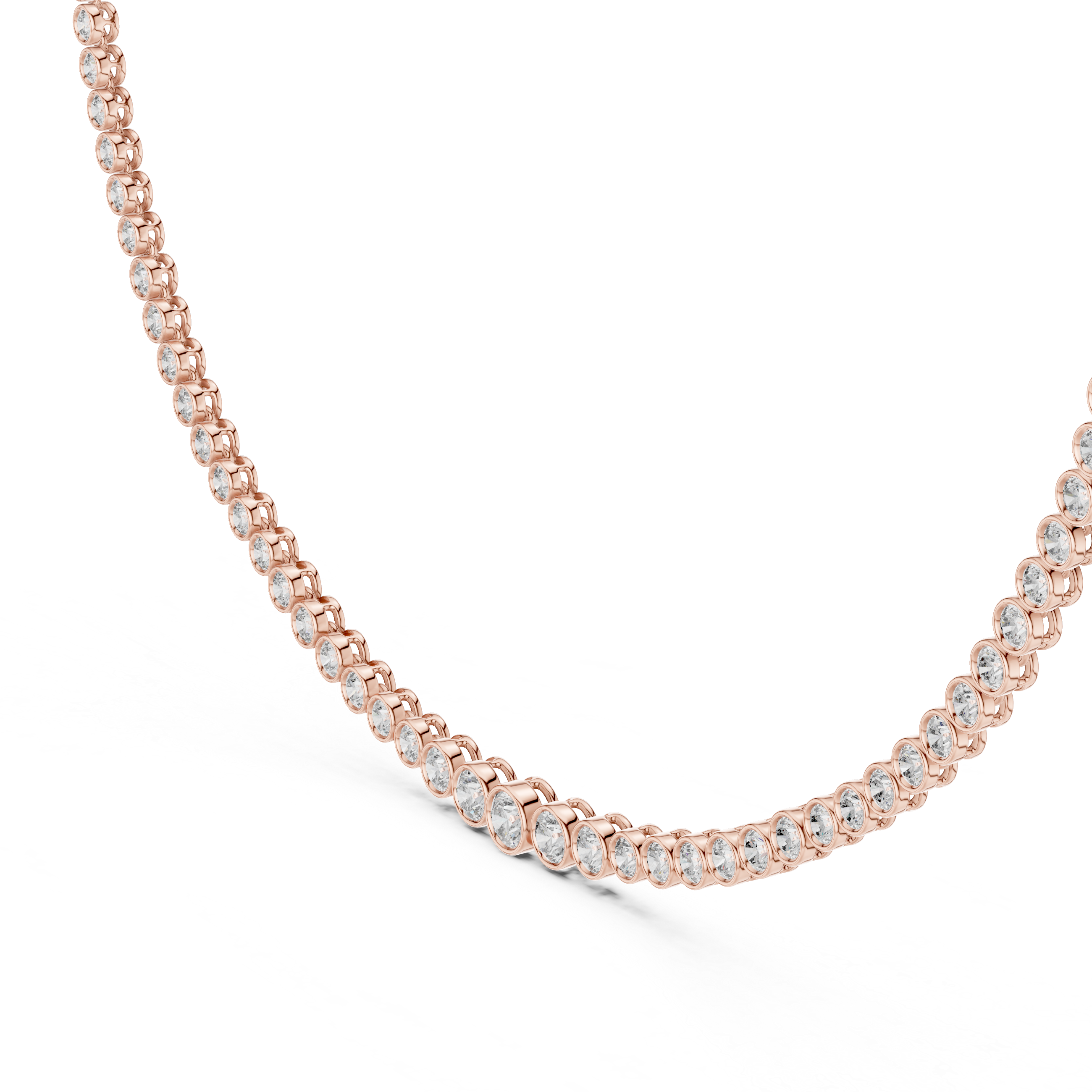 Luxury Bezel Diamond Tennis Necklace