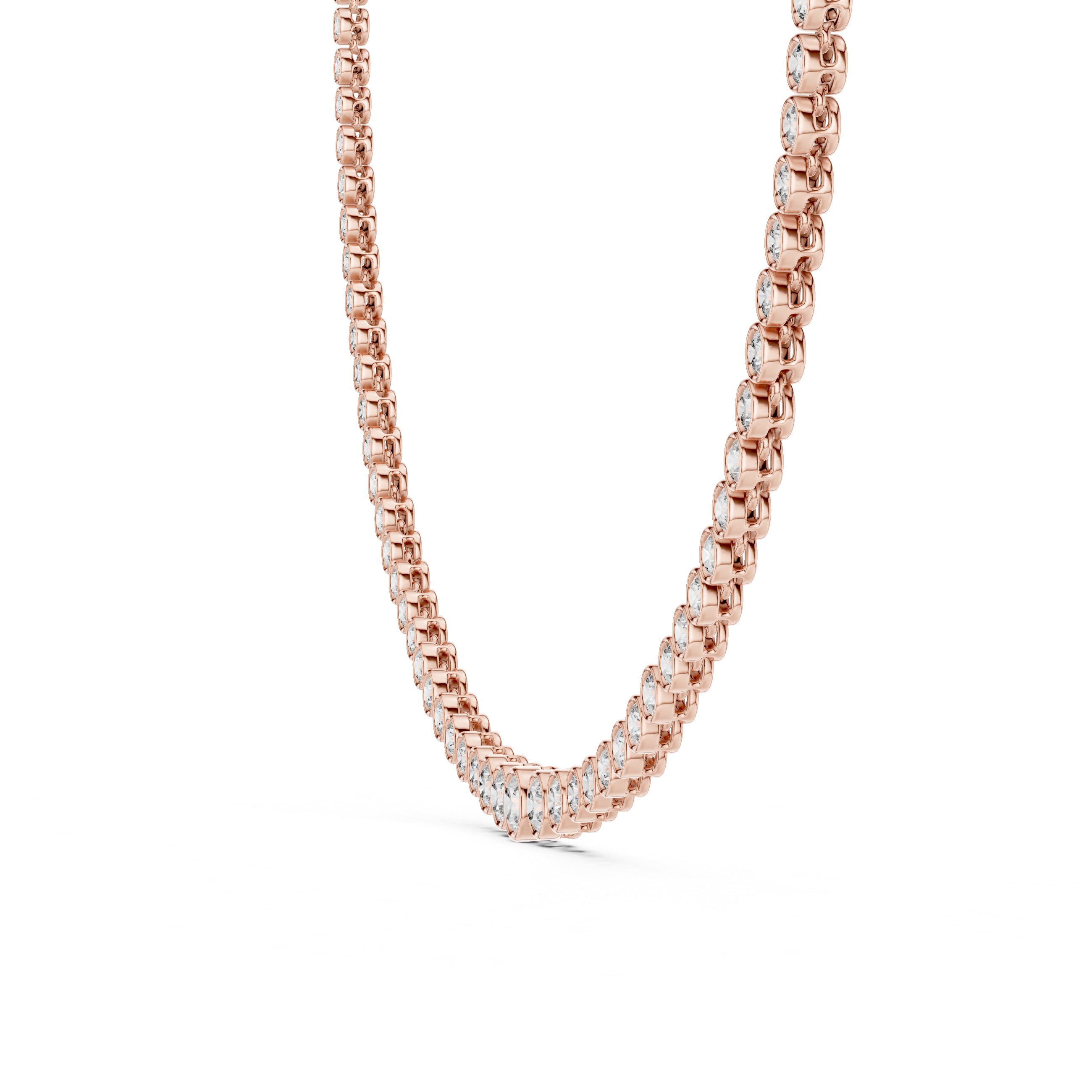 Luxury Bezel Diamond Tennis Necklace