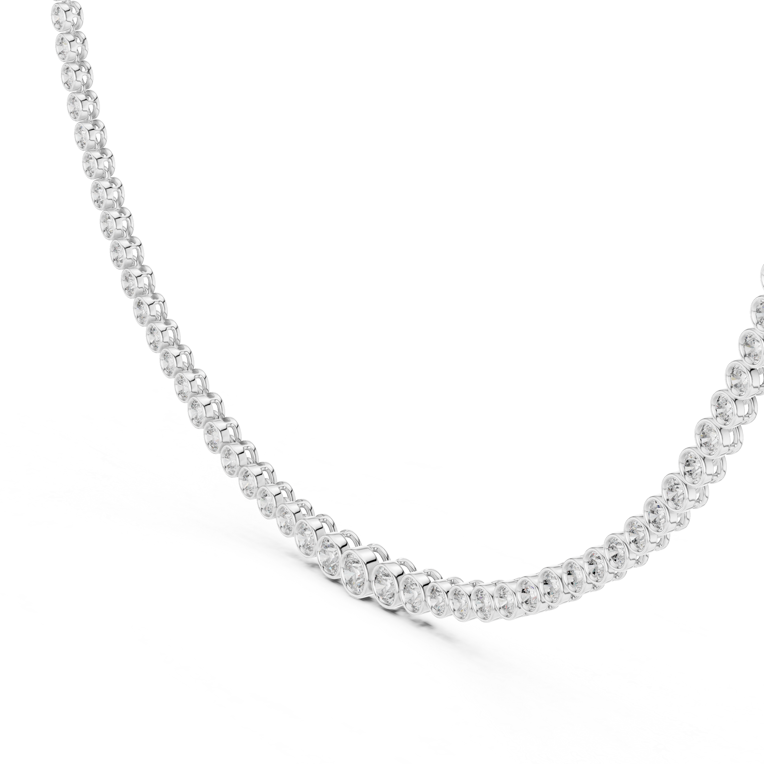 Luxury Bezel Diamond Tennis Necklace