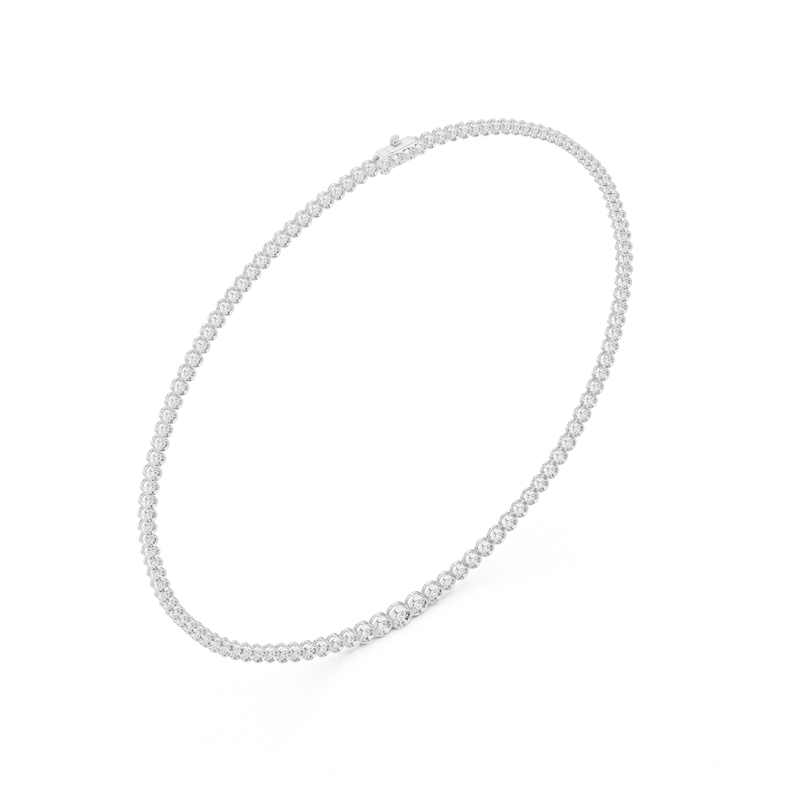 Luxury Bezel Diamond Tennis Necklace