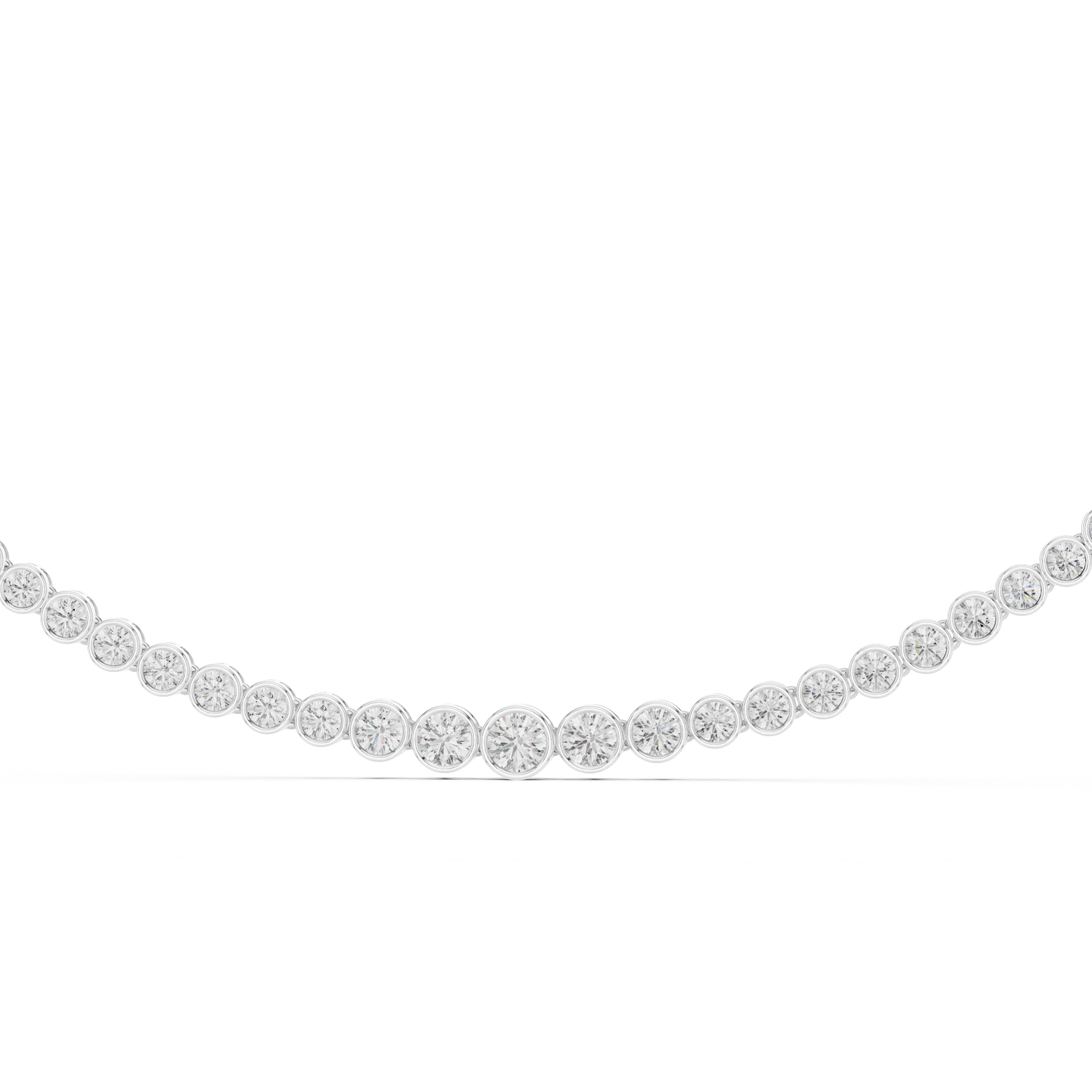 Luxury Bezel Diamond Tennis Necklace