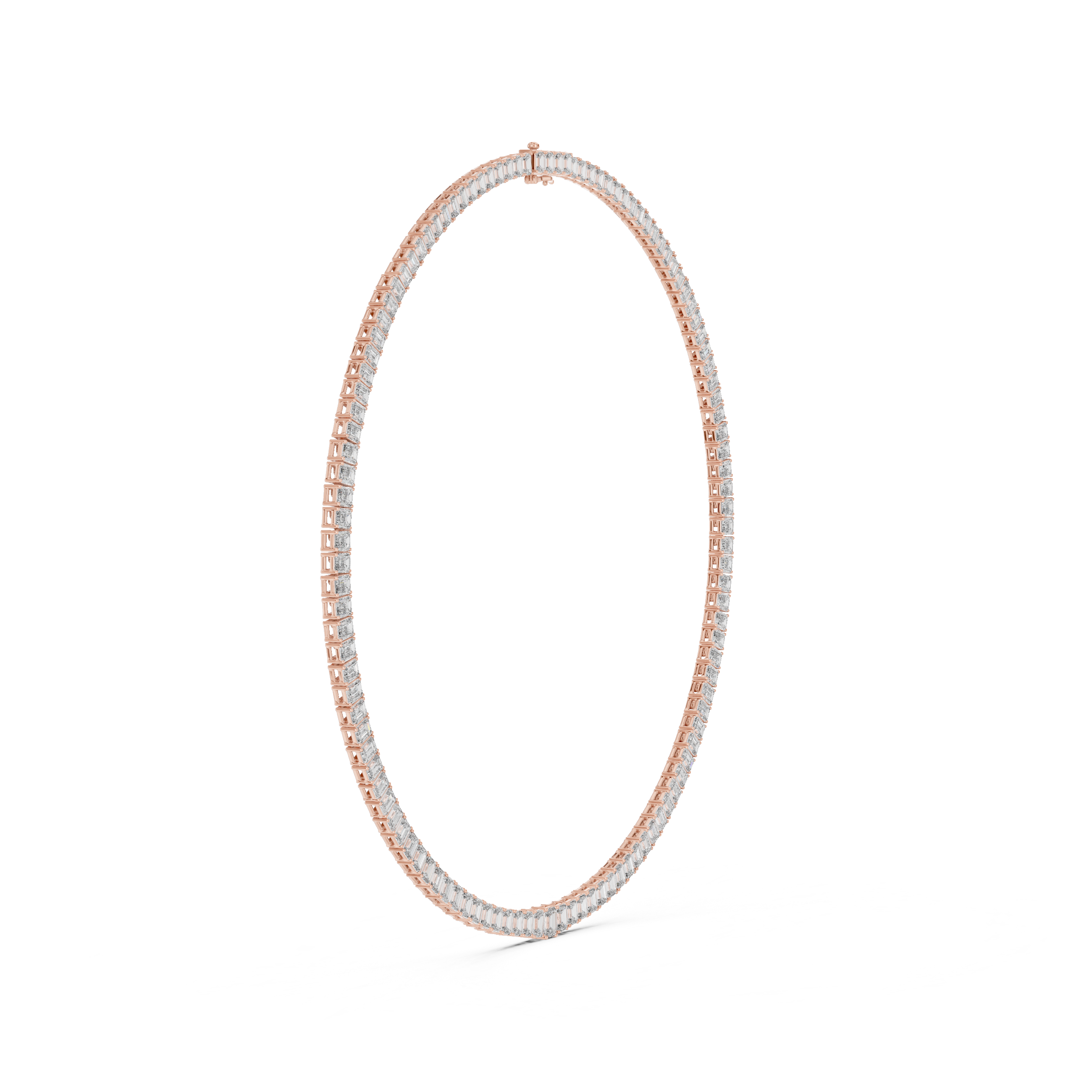Classic Emerald-Cut Tennis Necklace