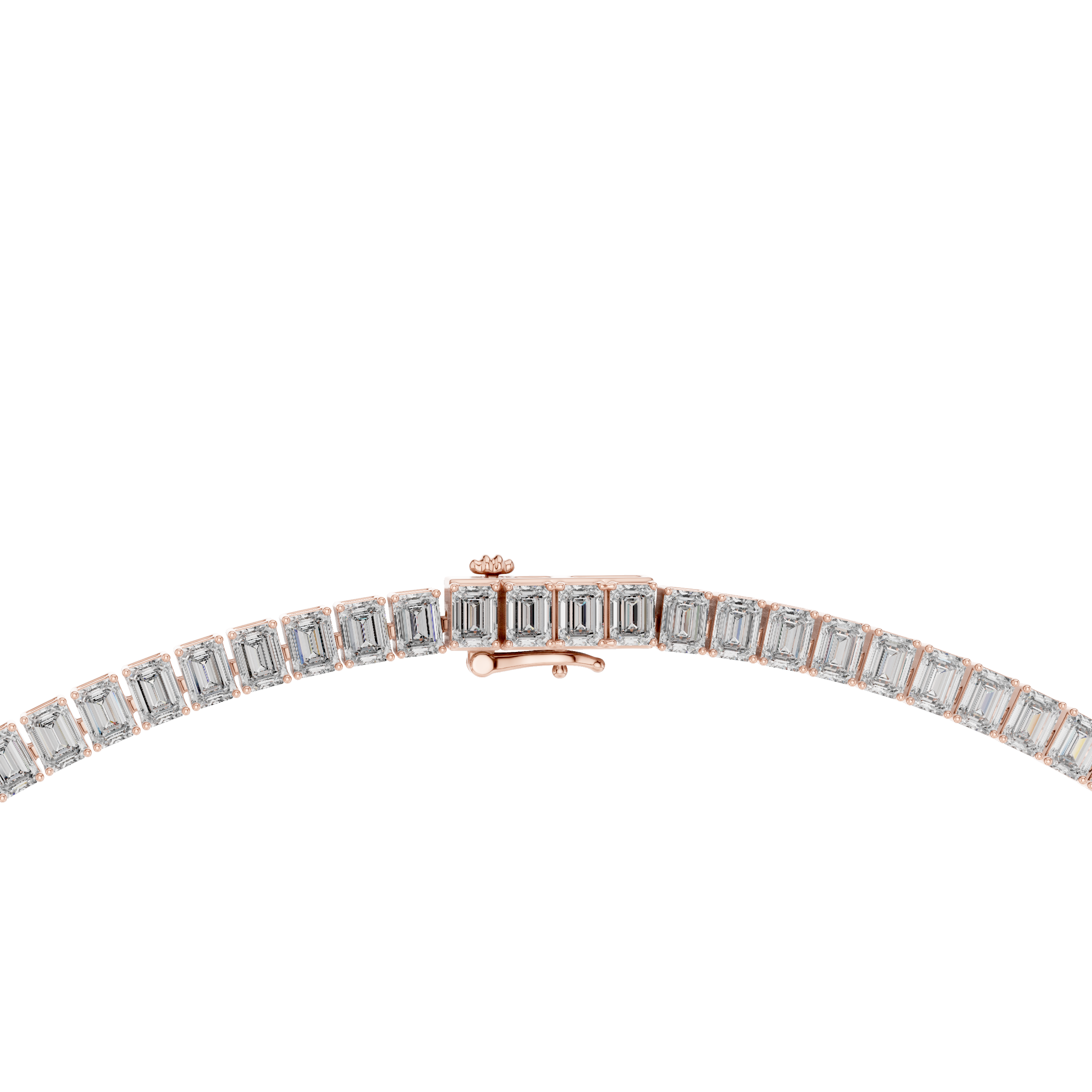 Classic Emerald-Cut Tennis Necklace