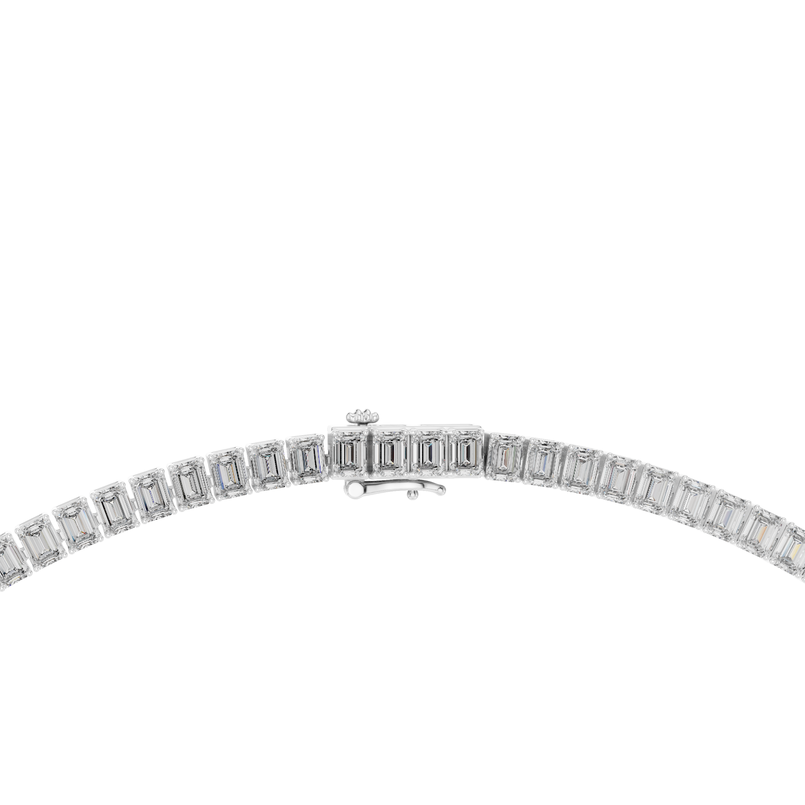 Classic Emerald-Cut Tennis Necklace