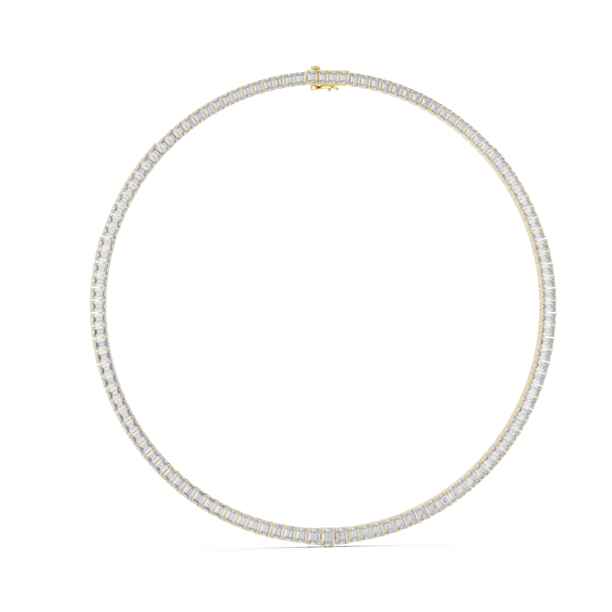 Classic Emerald-Cut Tennis Necklace