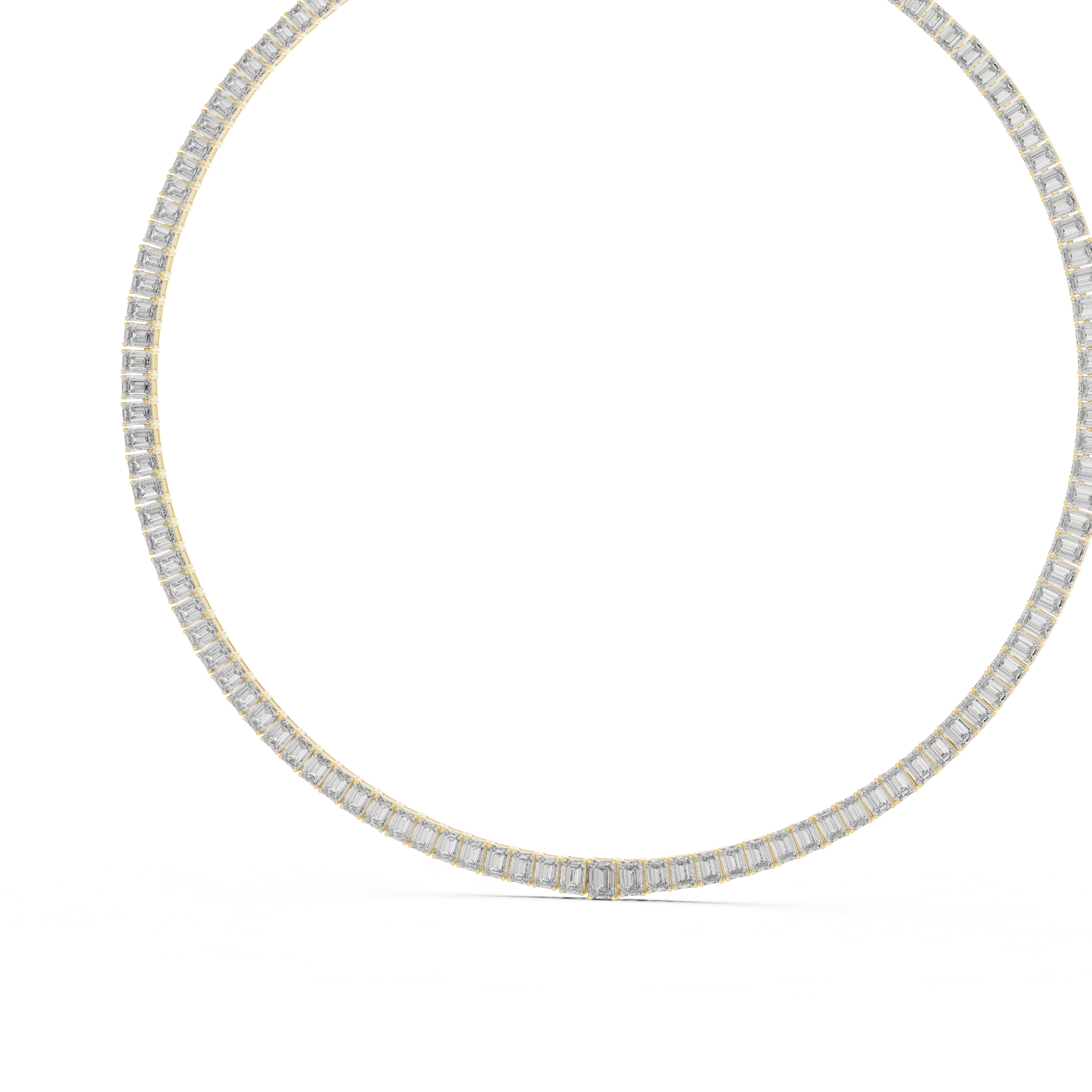 Classic Emerald-Cut Tennis Necklace