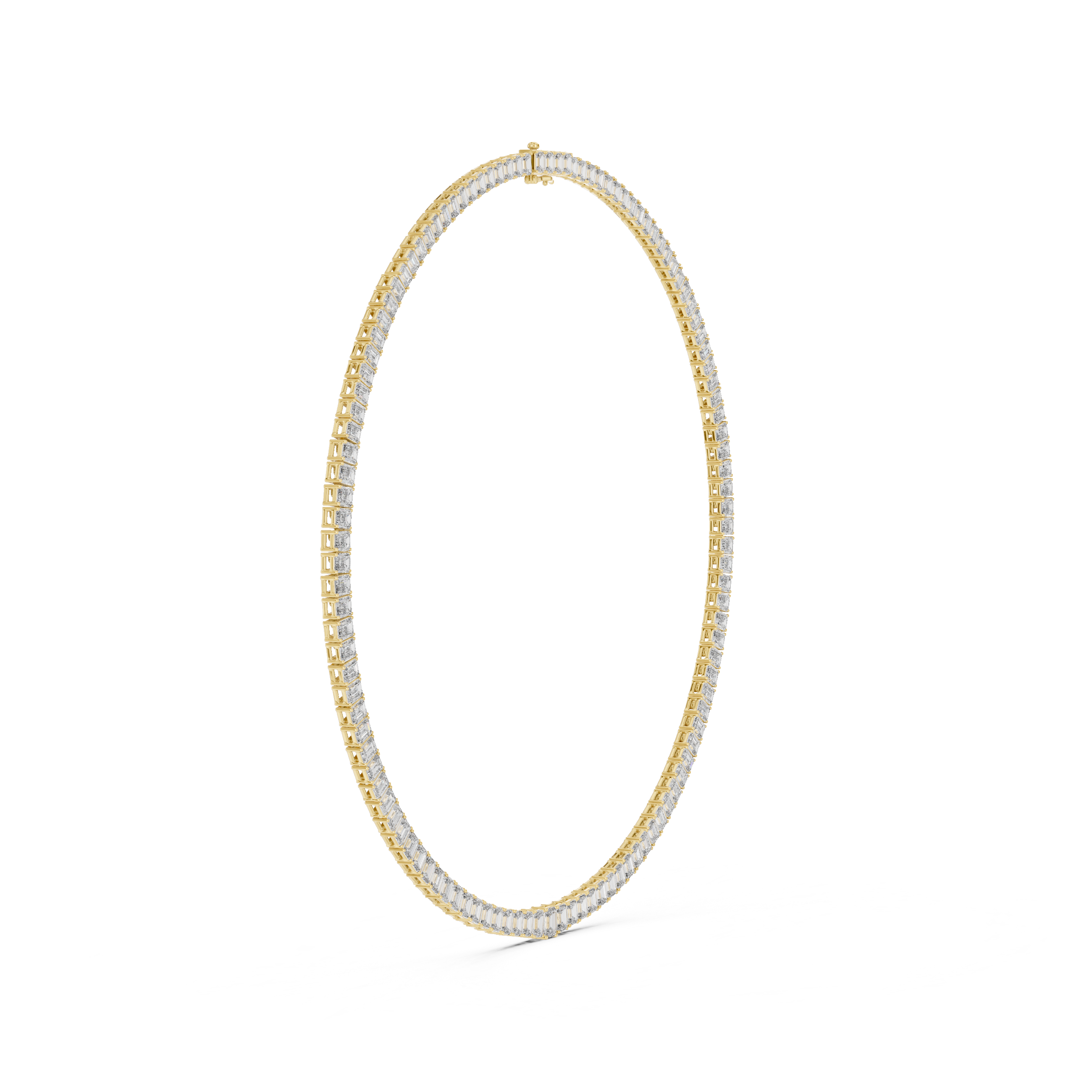 Classic Emerald-Cut Tennis Necklace