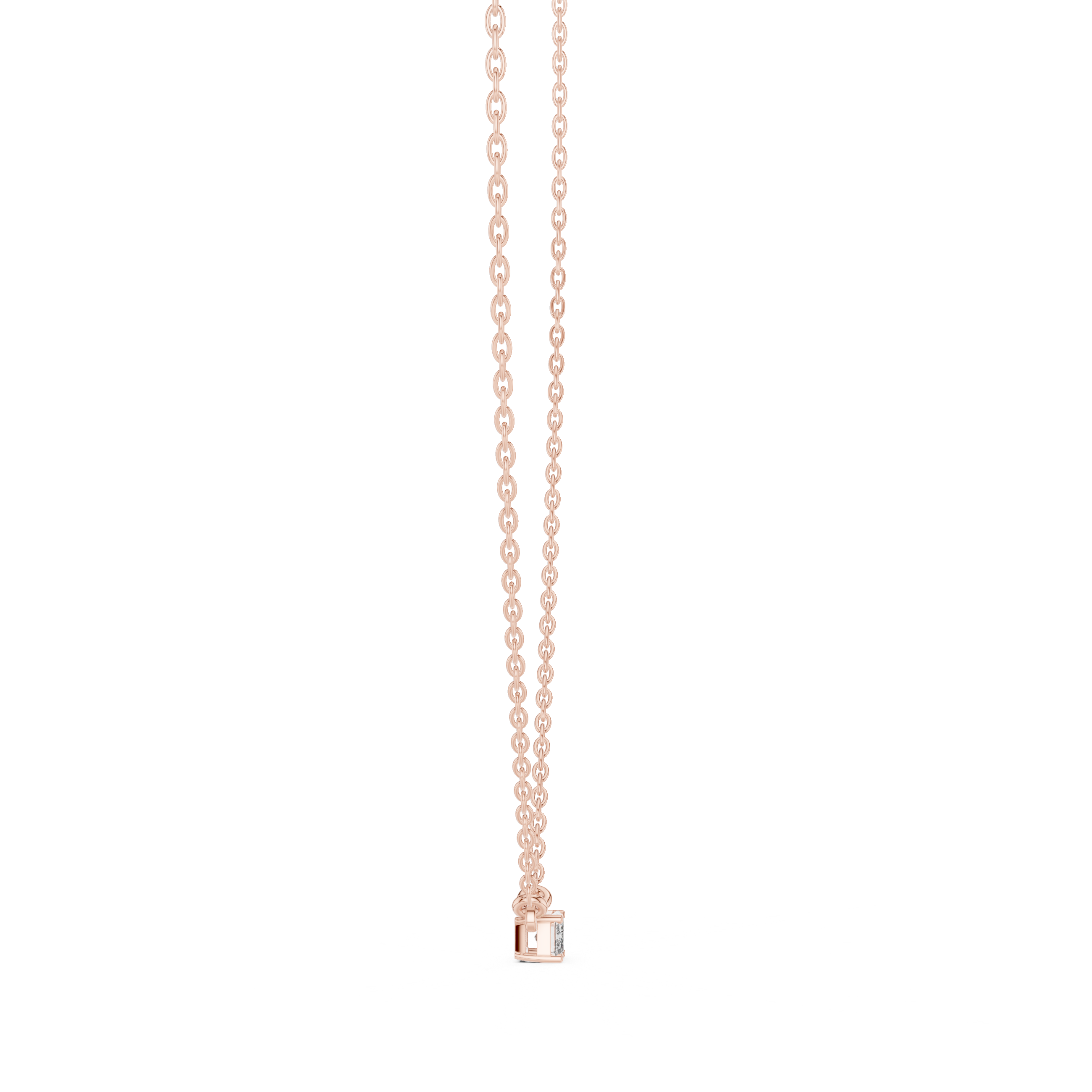 Minimal Emerald Cut Solitaire Diamond Pendant Necklace
