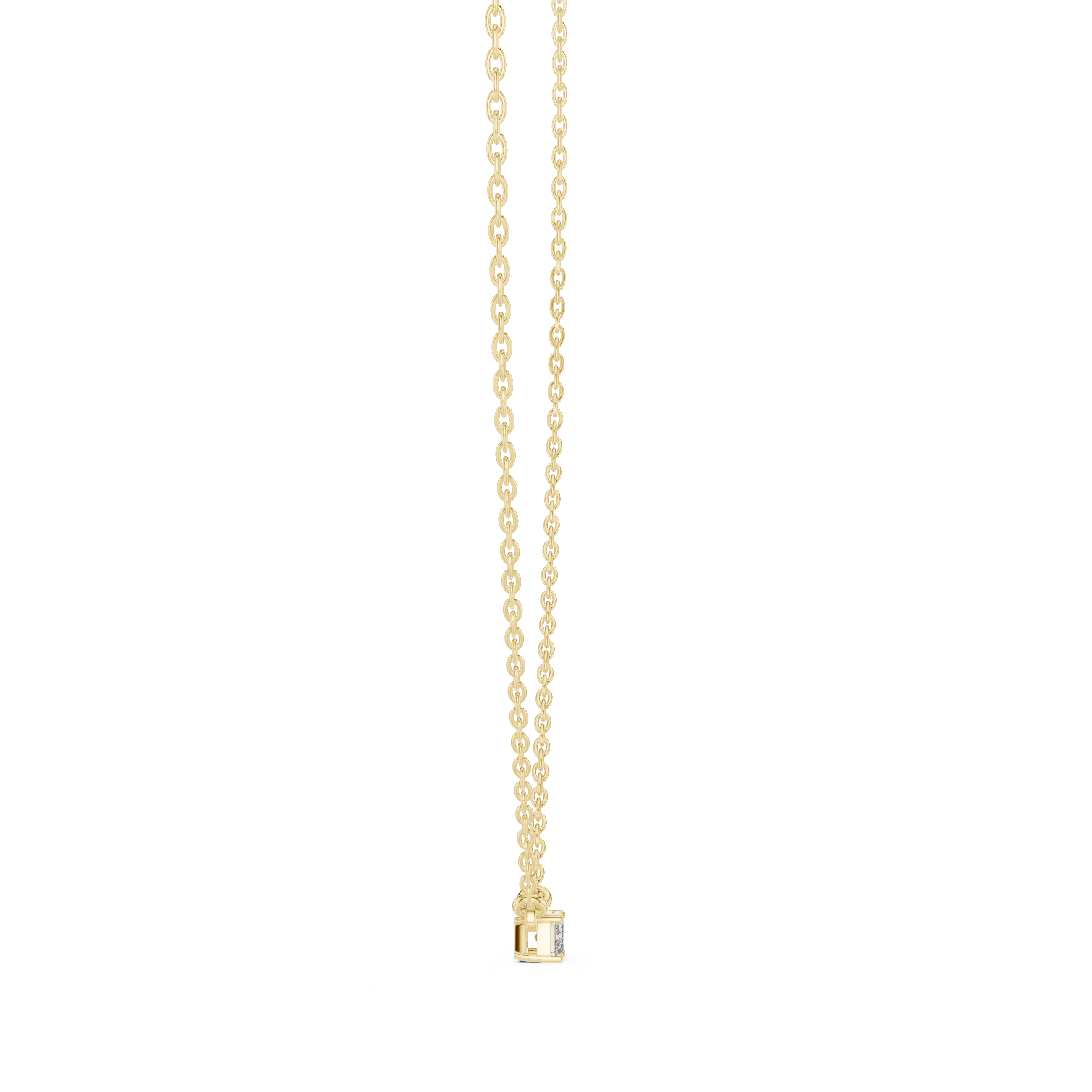 Minimal Emerald Cut Solitaire Diamond Pendant Necklace