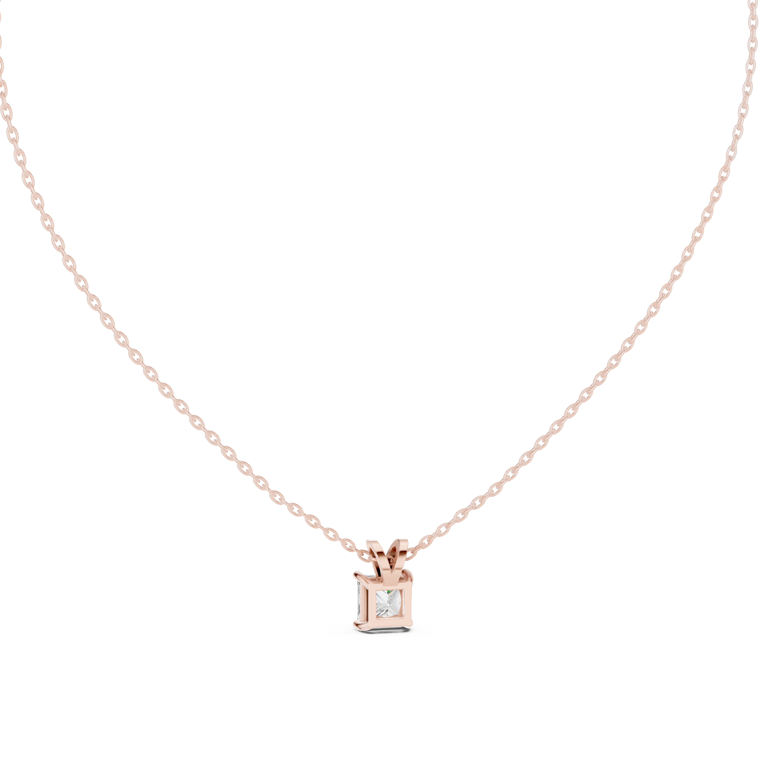 Princess Cut Solitaire Pendant Necklace