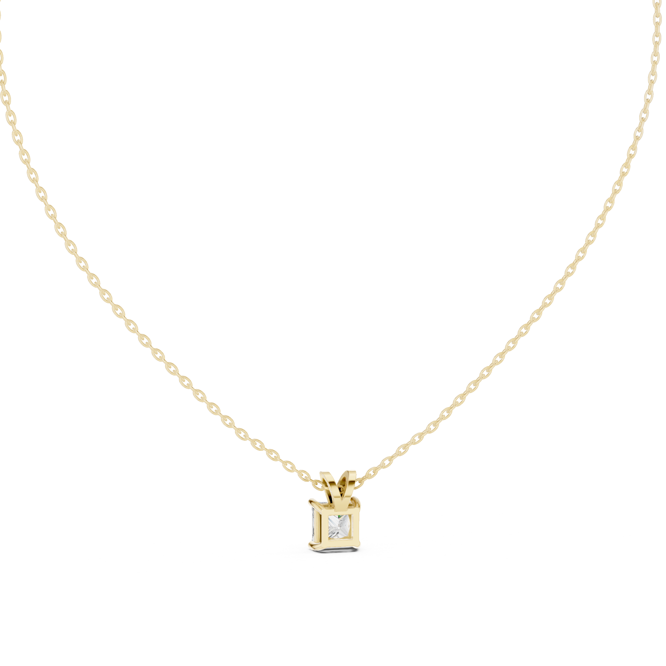 Princess Cut Solitaire Pendant Necklace
