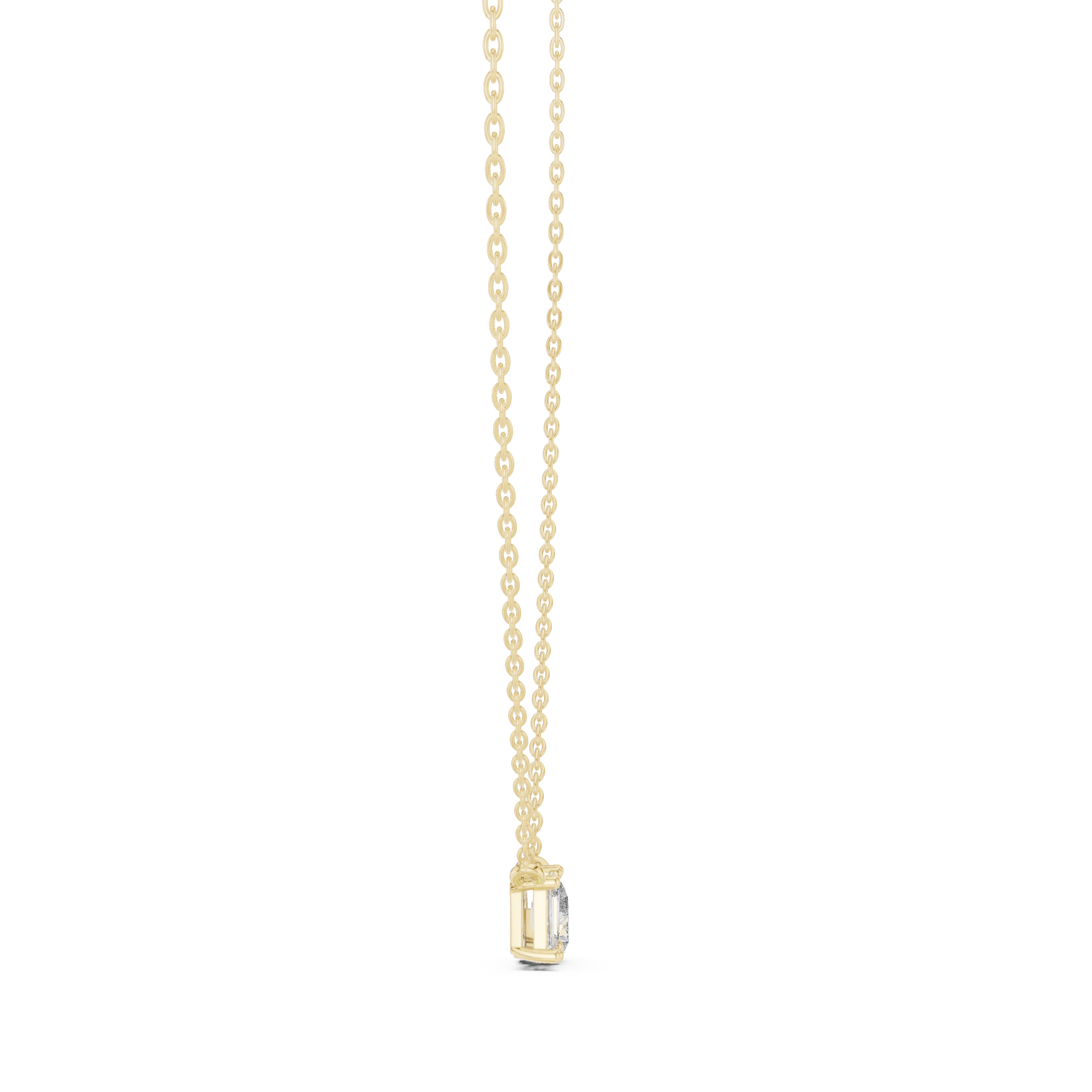 Emerald & Pear Cut Diamond Duo Pendant Necklace