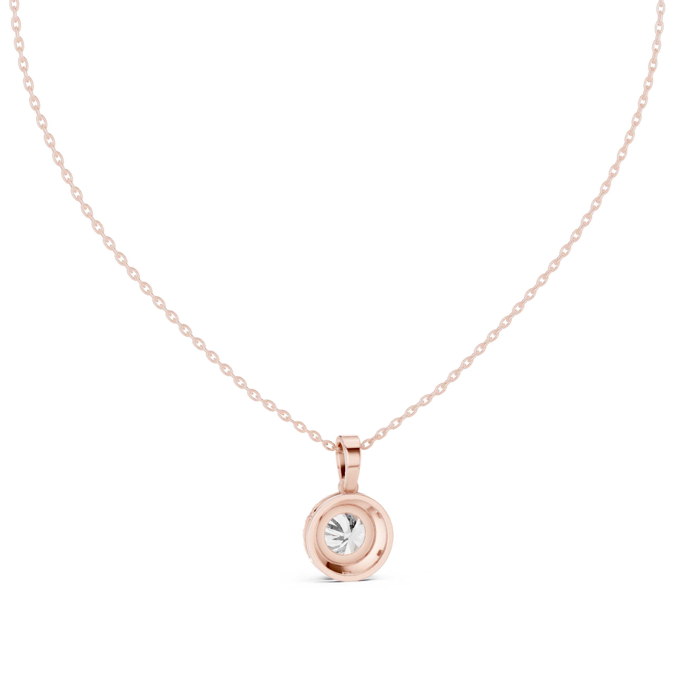 Round Halo Diamond Pendant Necklace