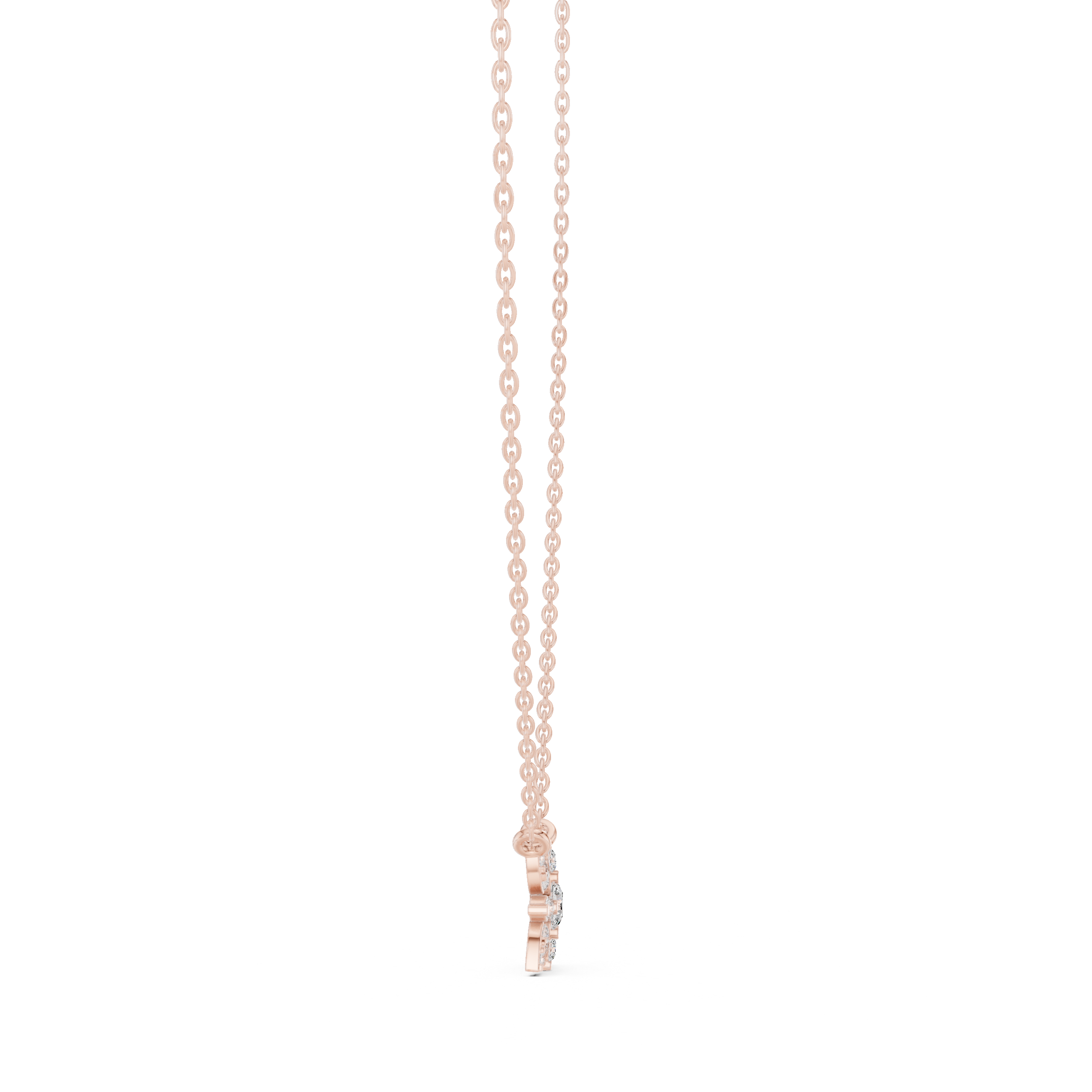 Floral Diamond Cluster Pendant Necklace