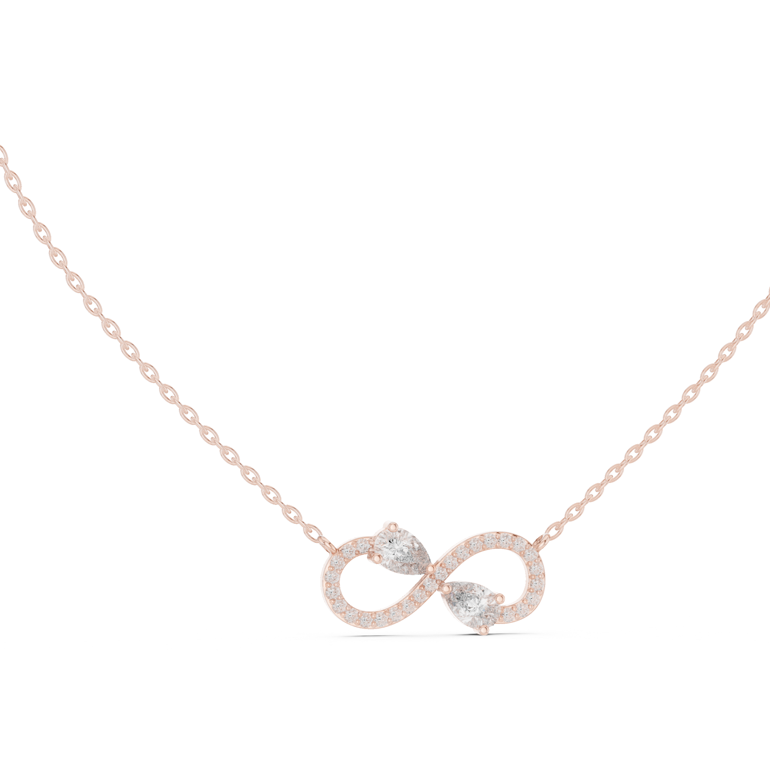 Infinity Diamond Pendant with Dual Pear Accents