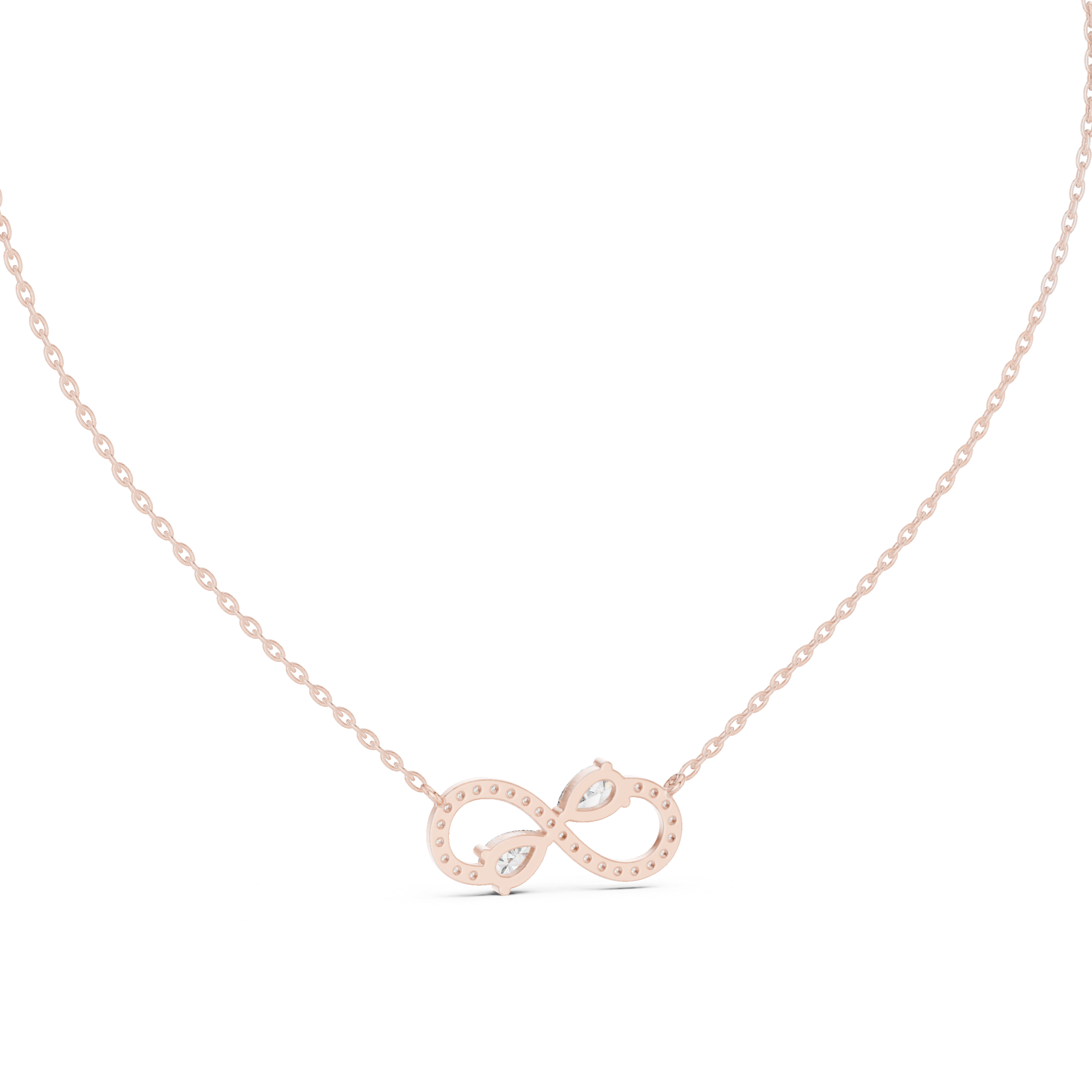 Infinity Diamond Pendant with Dual Pear Accents