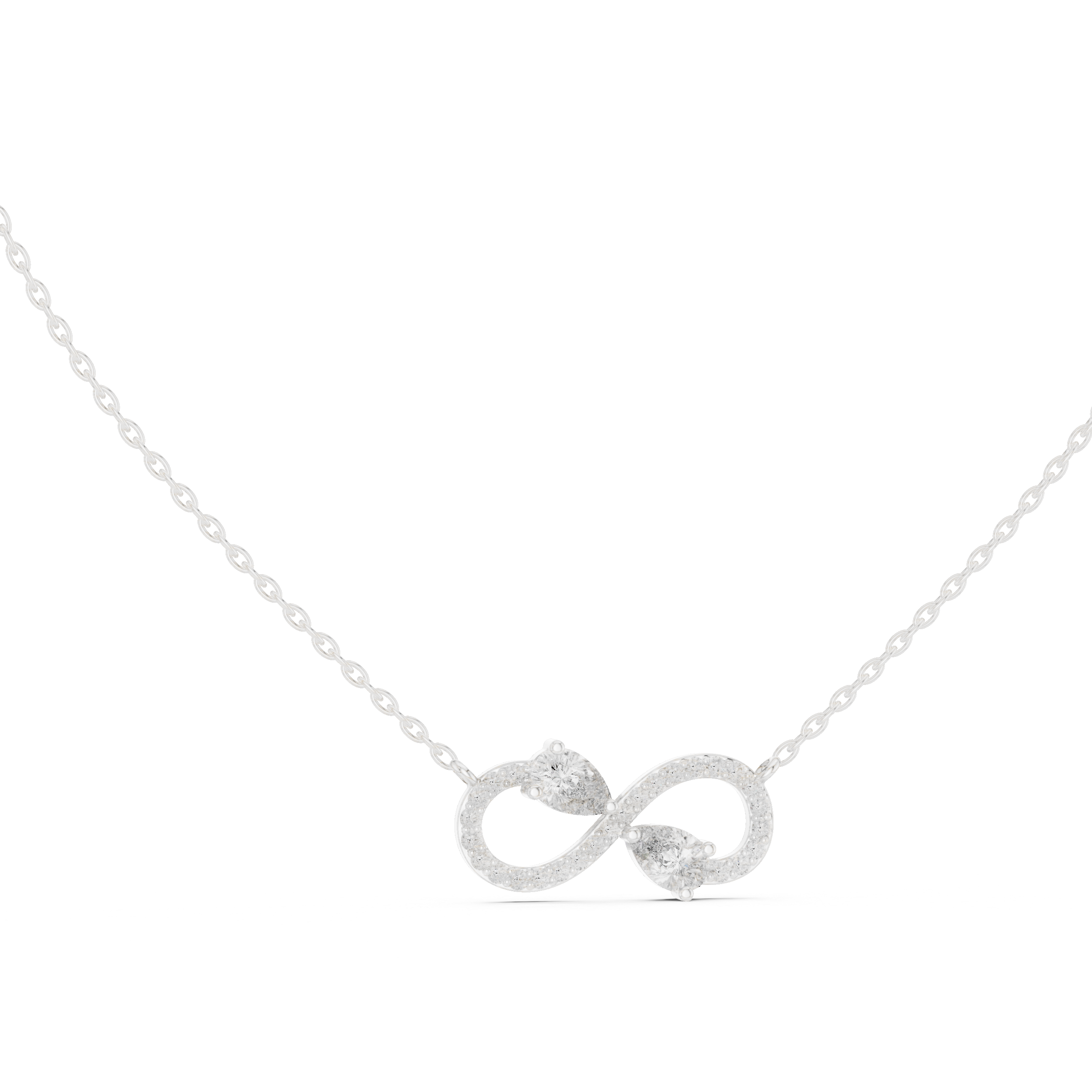 Infinity Diamond Pendant with Dual Pear Accents