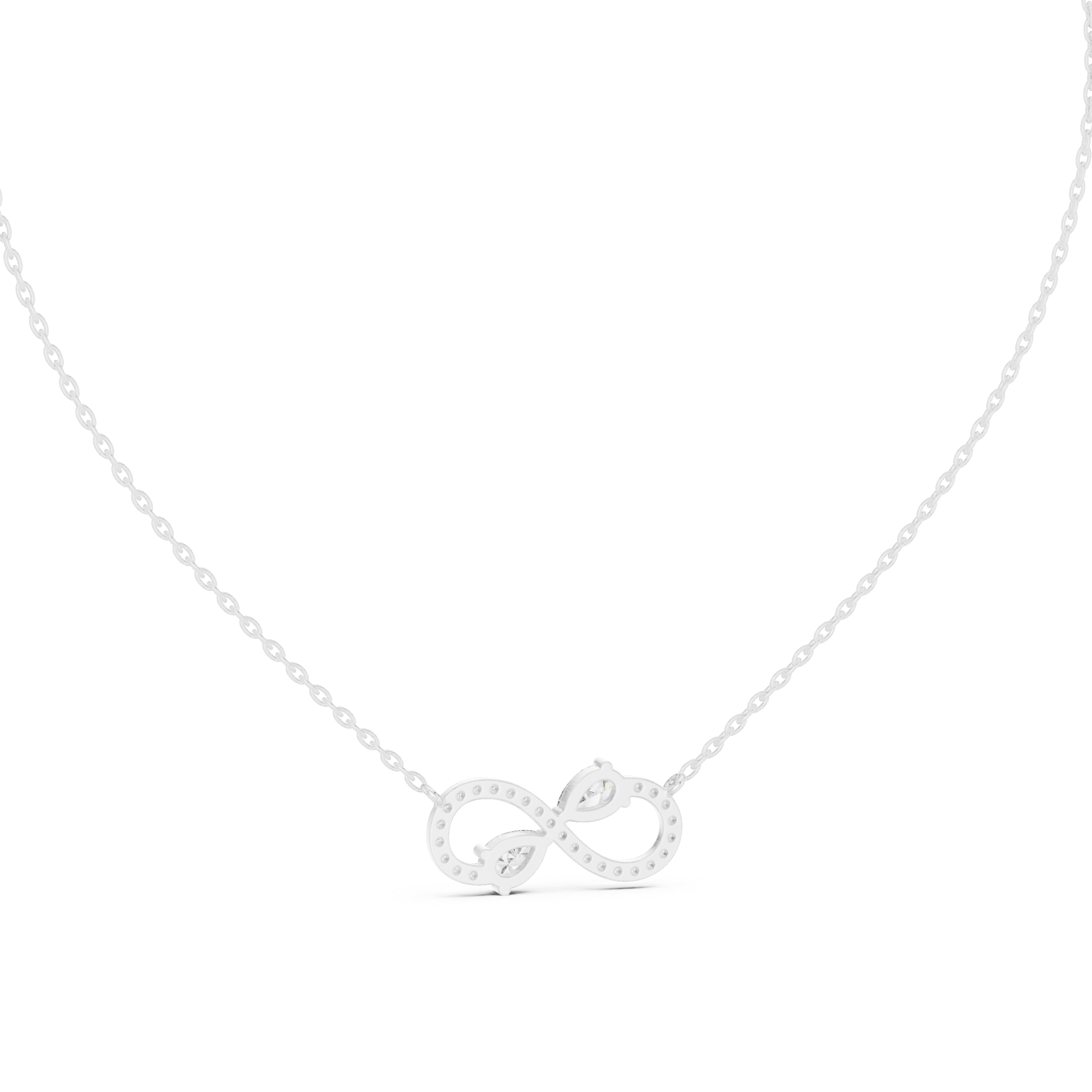 Infinity Diamond Pendant with Dual Pear Accents