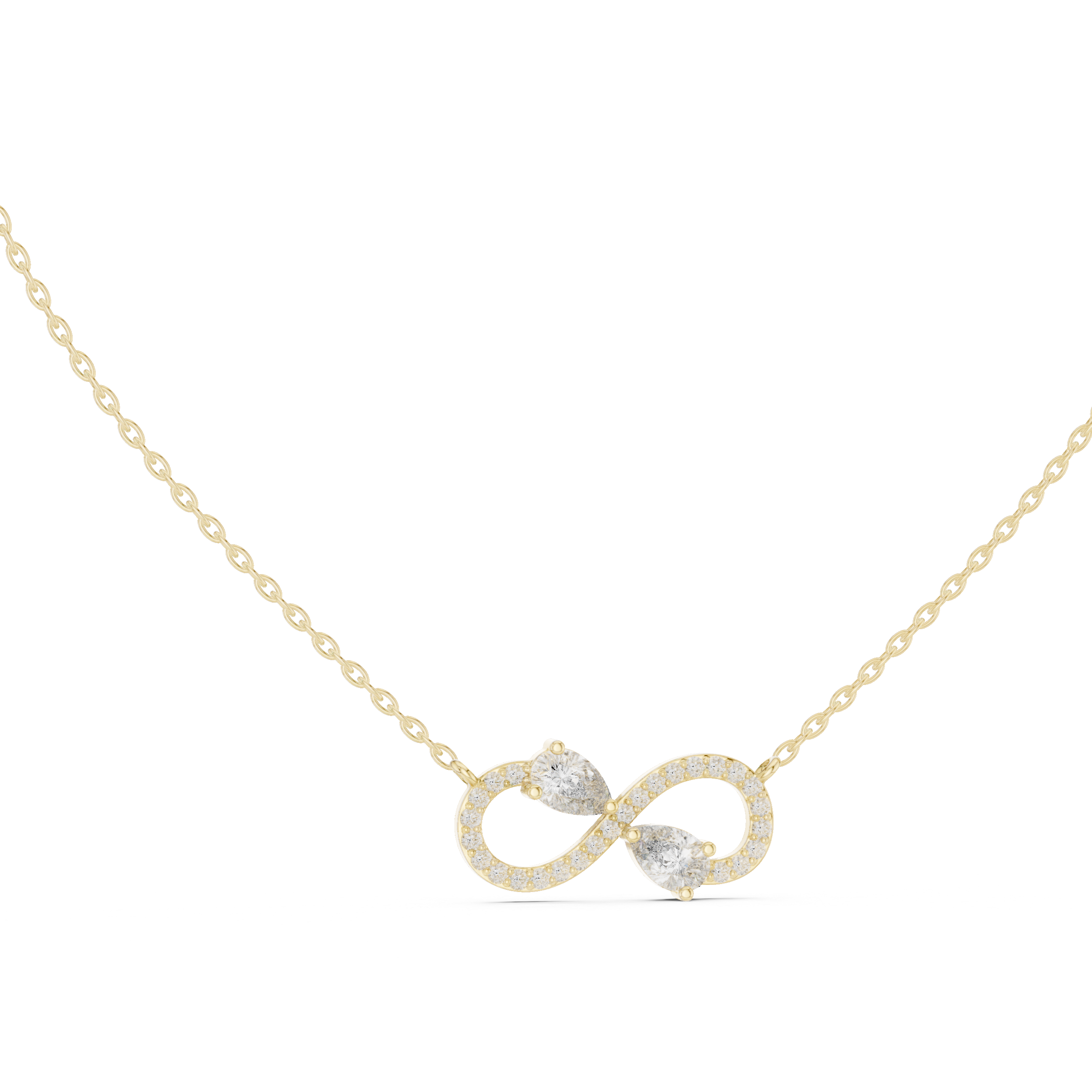 Infinity Diamond Pendant with Dual Pear Accents