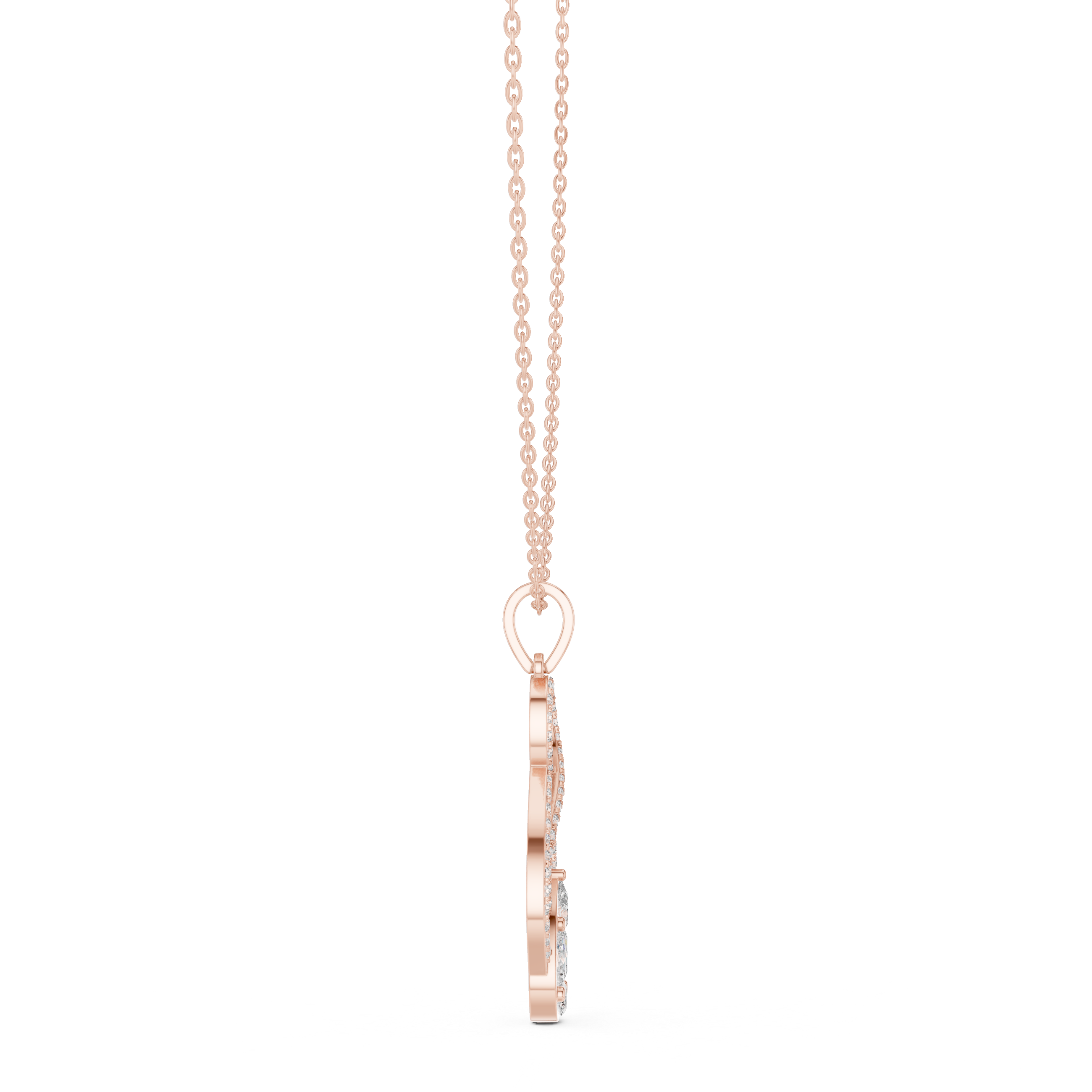 Infinity Loop Diamond Pendant with Pear Cluster Drop