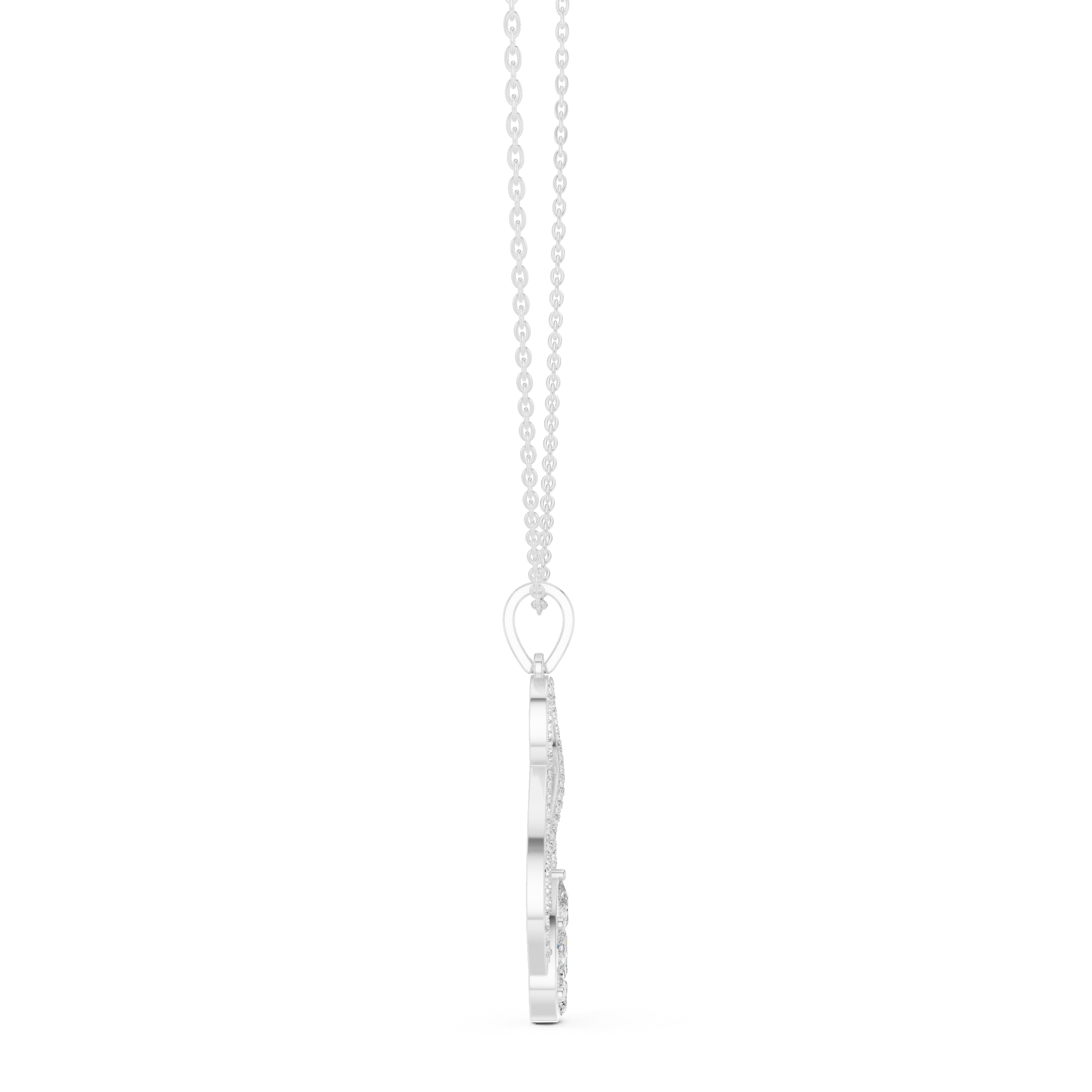 Infinity Loop Diamond Pendant with Pear Cluster Drop