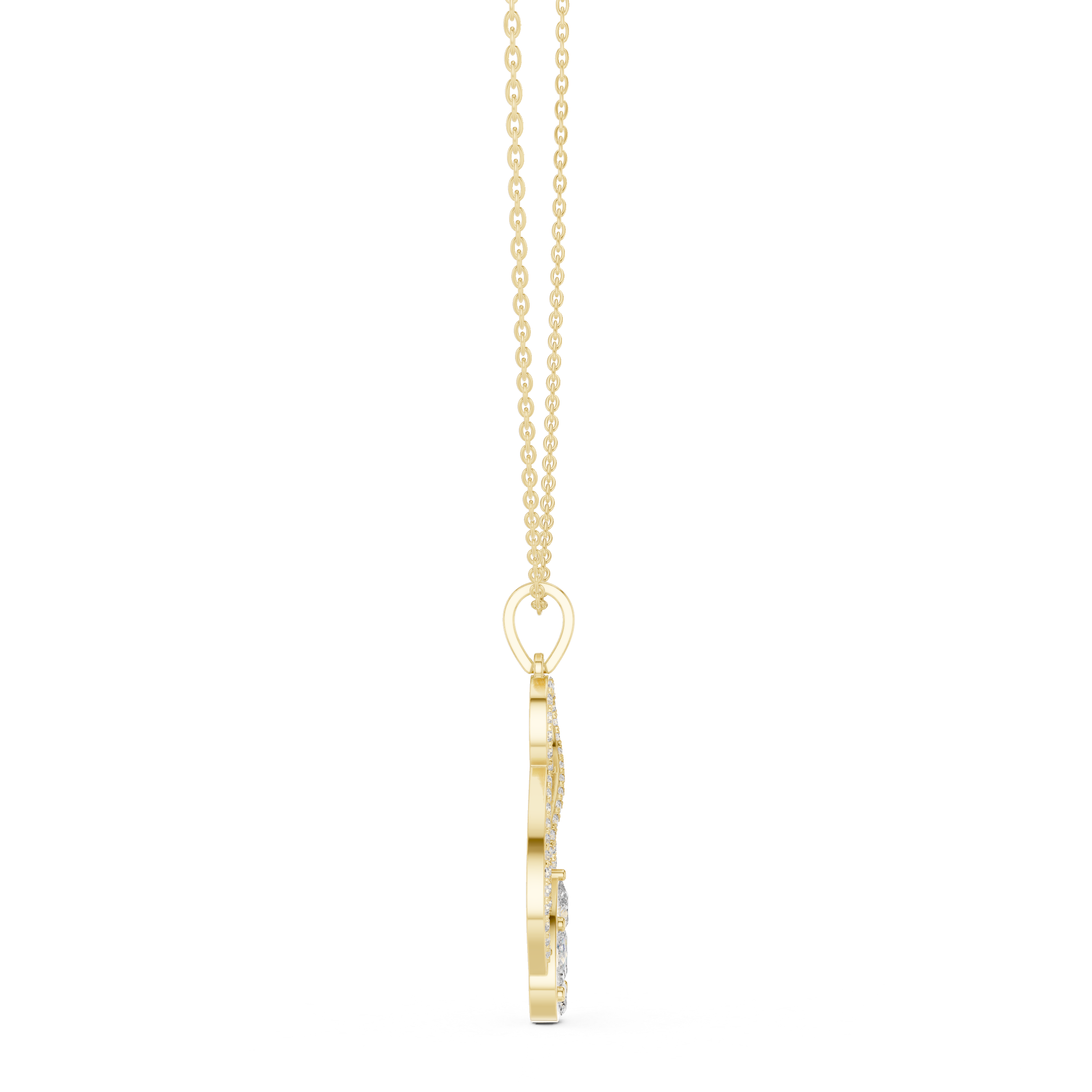 Infinity Loop Diamond Pendant with Pear Cluster Drop