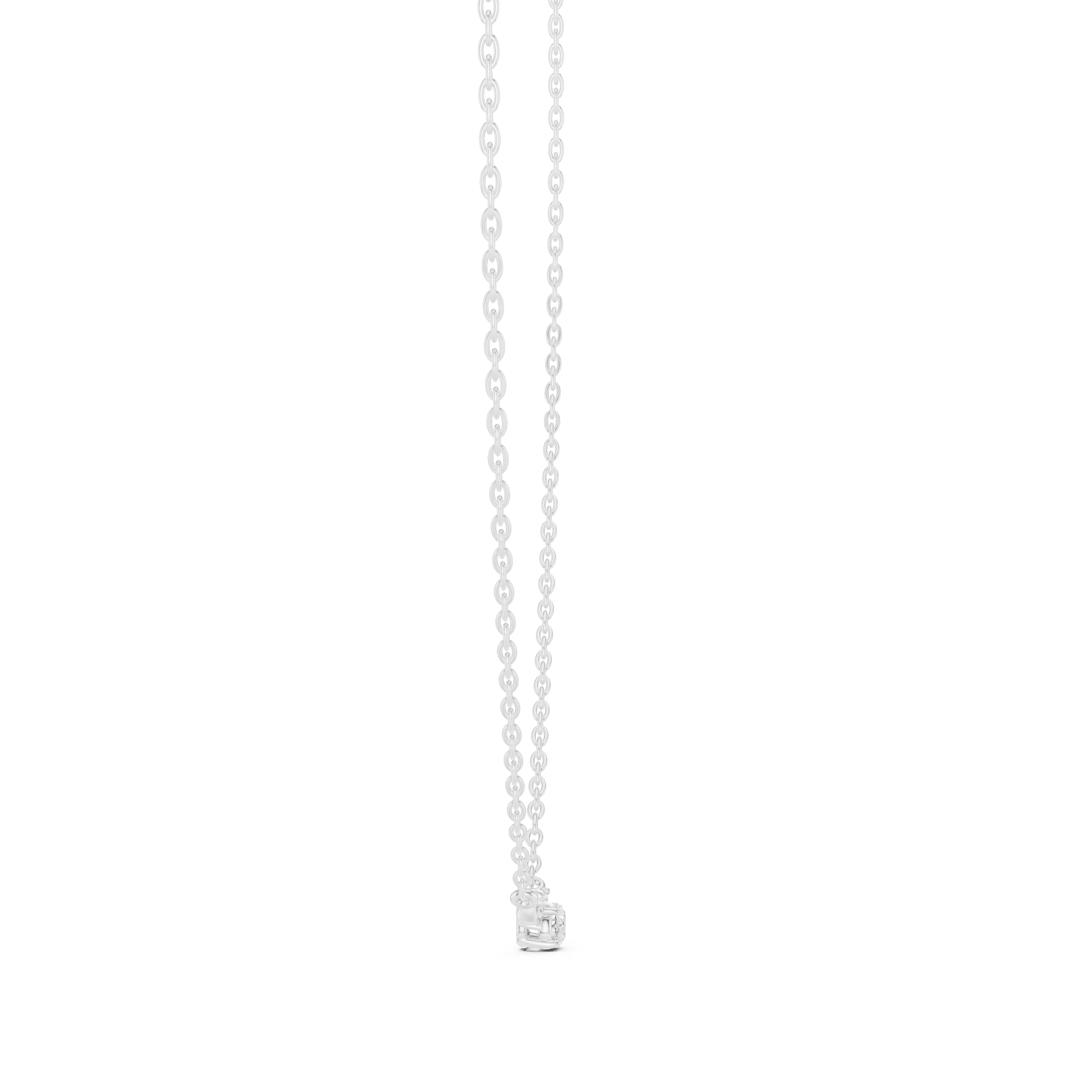 Three-Stone Diamond Necklace with Pear Side Accents