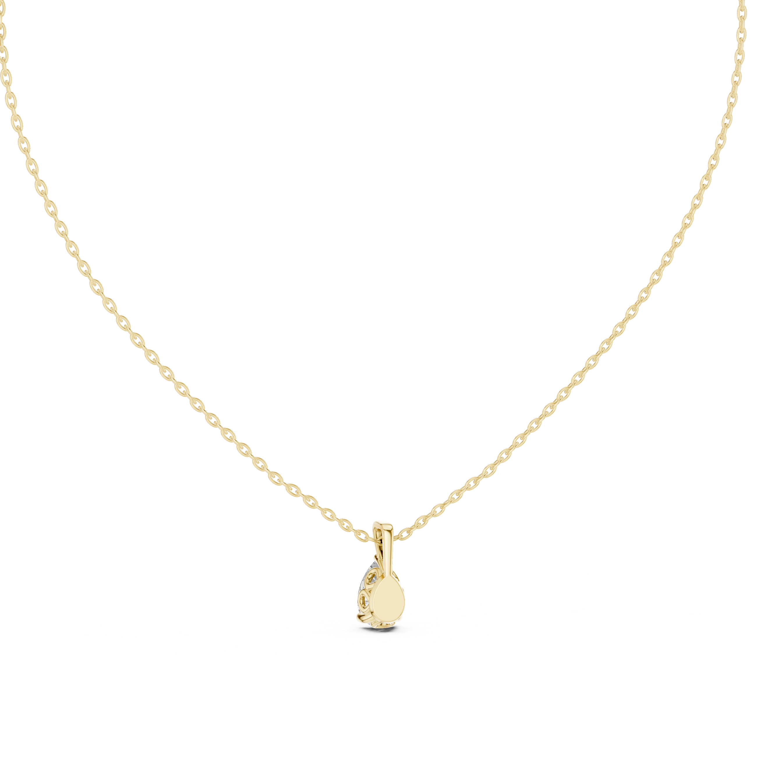 Pear Cut Solitaire Pendant Necklace in Minimal Prong Setting