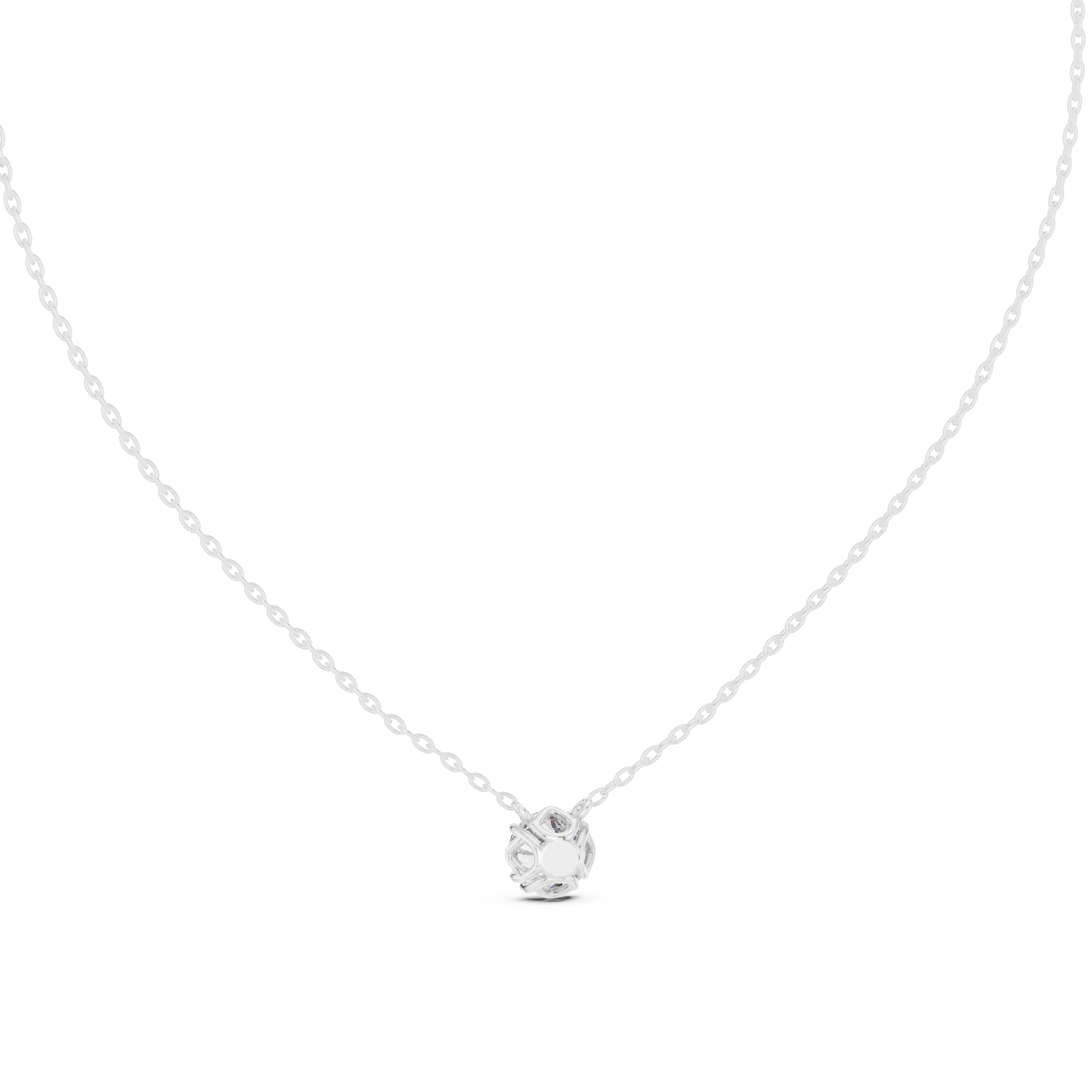 Round Cut Diamond Solitaire Pendant Necklace (Classic Multi-Prong Setting)