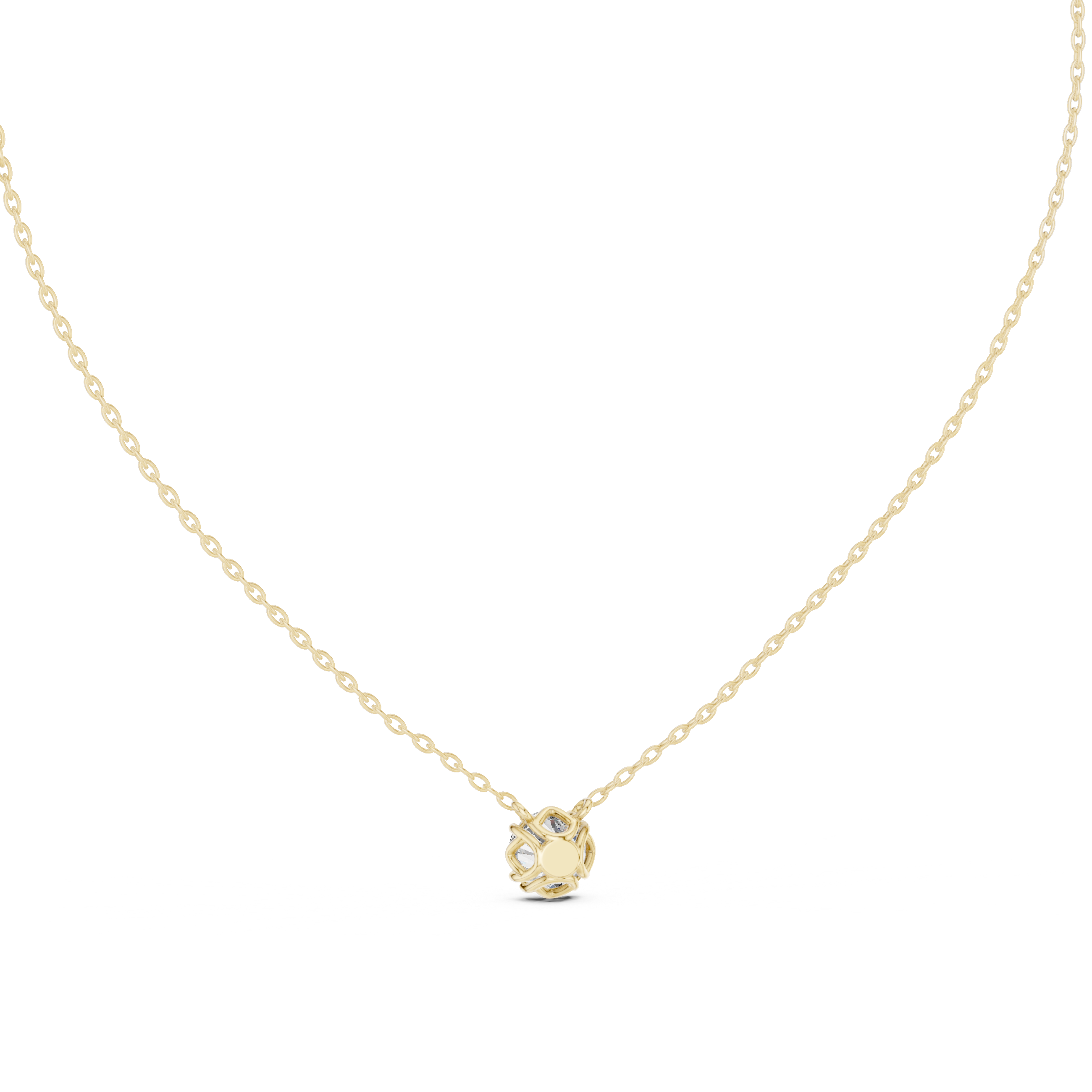 Round Cut Diamond Solitaire Pendant Necklace (Classic Multi-Prong Setting)