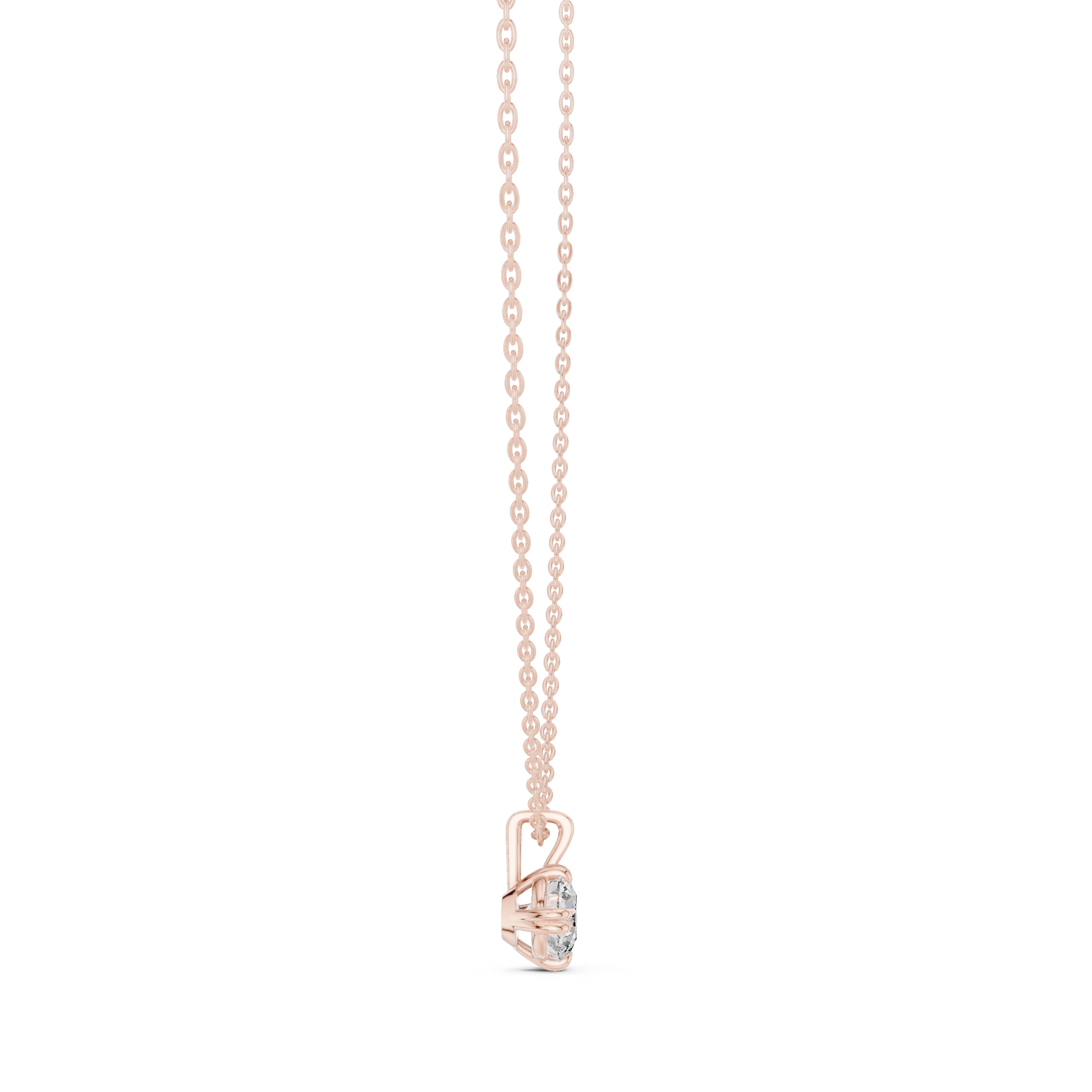Round Cut Solitaire Pendant Necklace in Classic Six Prong Setting