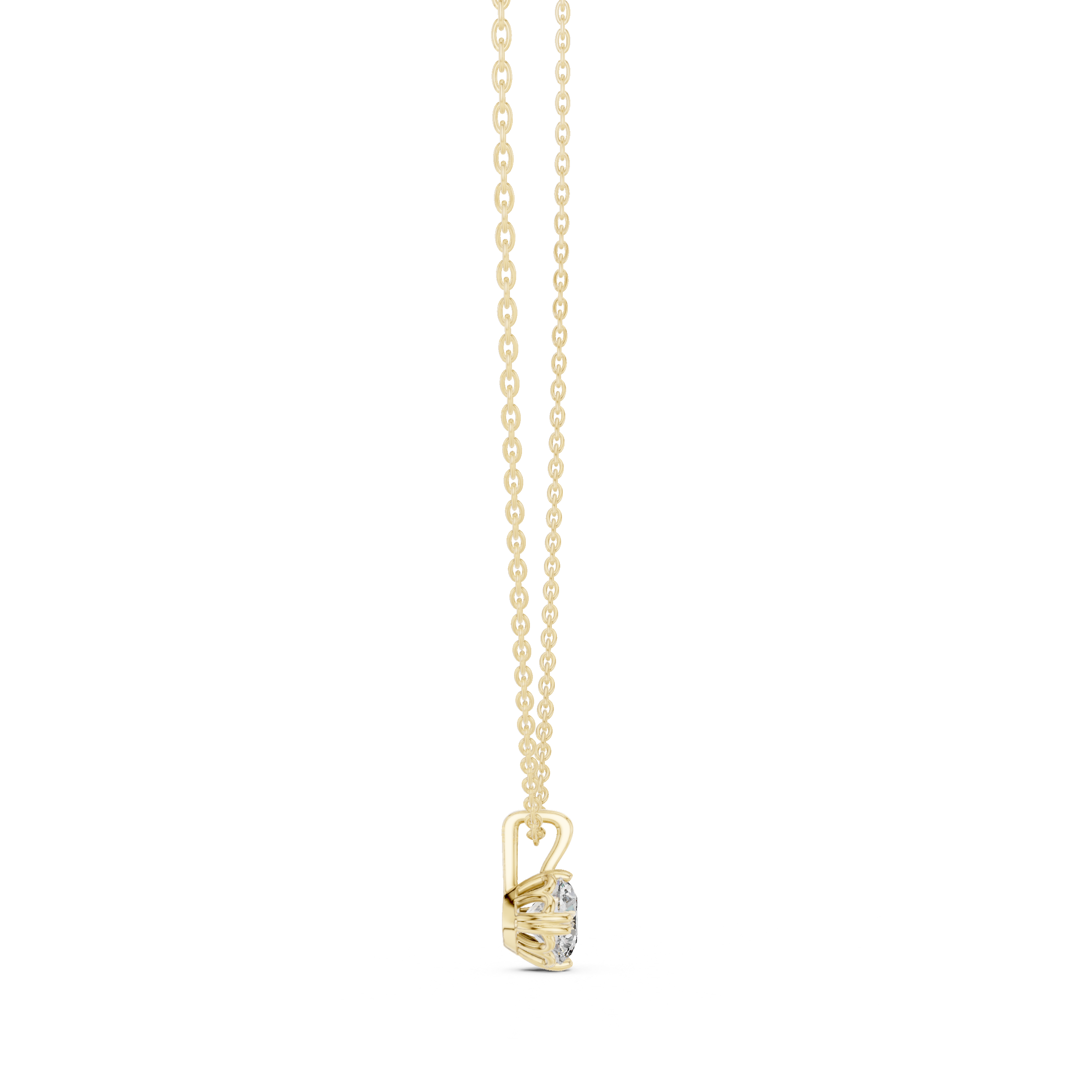 Minimal Round Solitaire Pendant Necklace in Classic Prong Setting