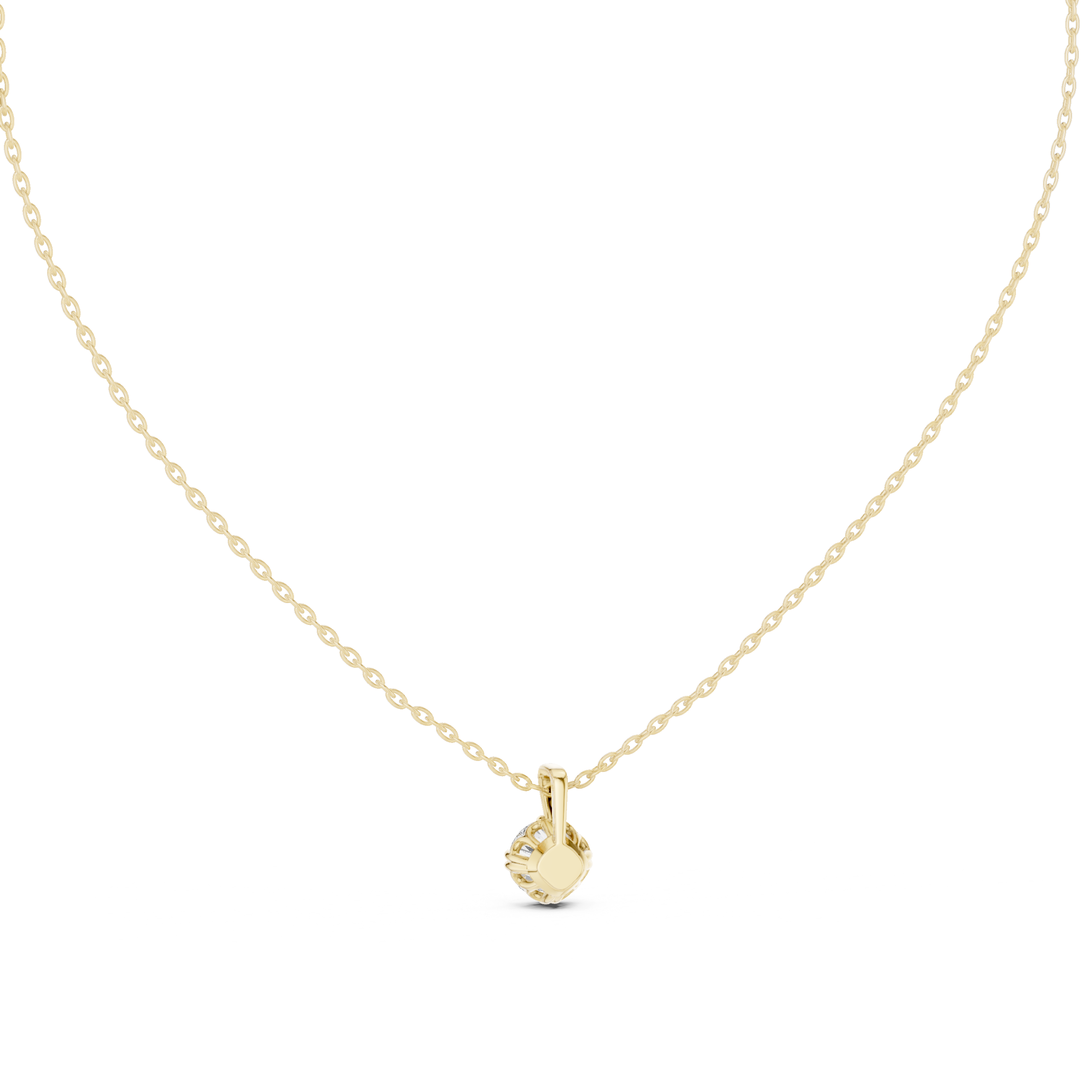 Minimal Round Solitaire Pendant Necklace in Classic Prong Setting