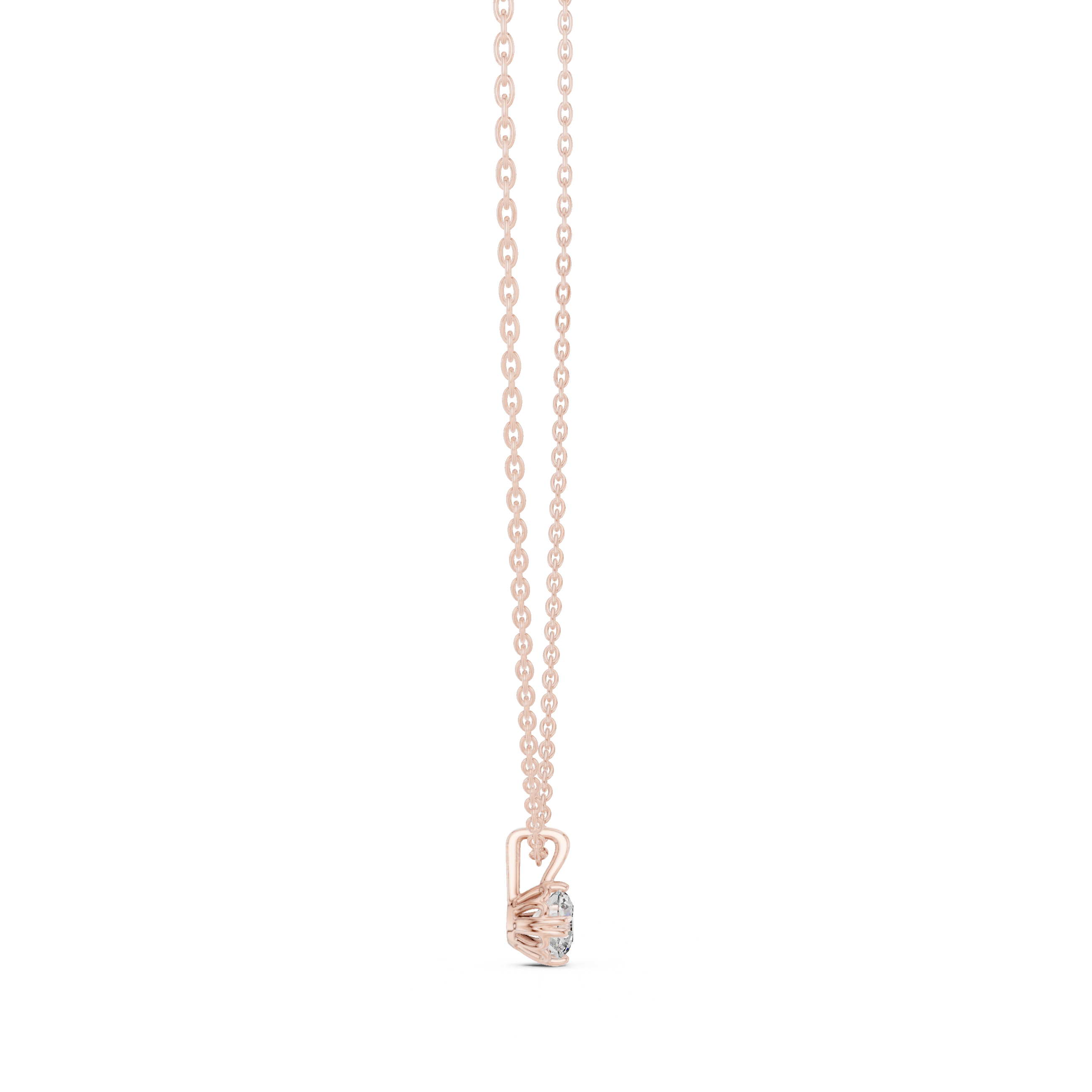 Petite Round Solitaire Pendant Necklace in Minimal Prong Setting