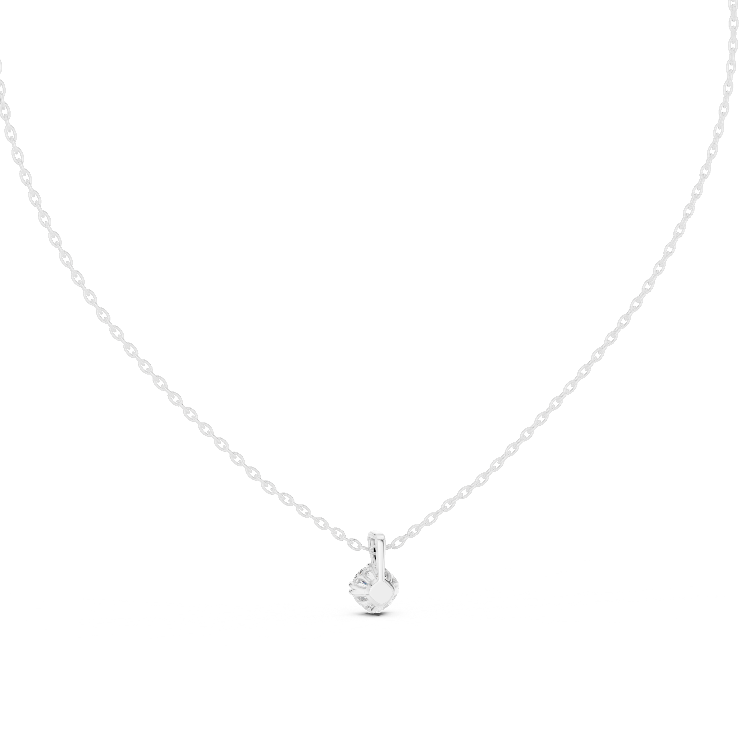 Petite Round Solitaire Pendant Necklace in Minimal Prong Setting