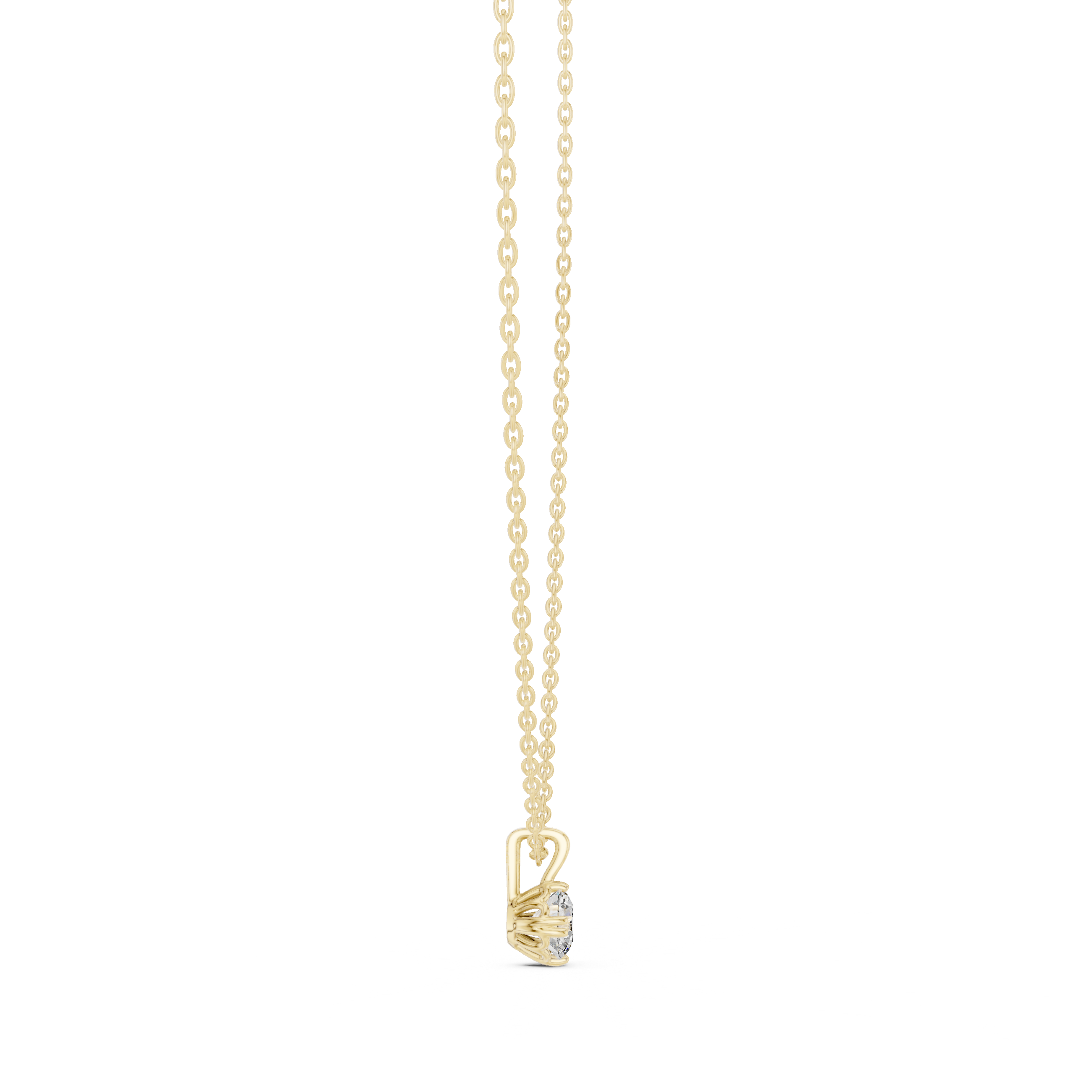 Petite Round Solitaire Pendant Necklace in Minimal Prong Setting