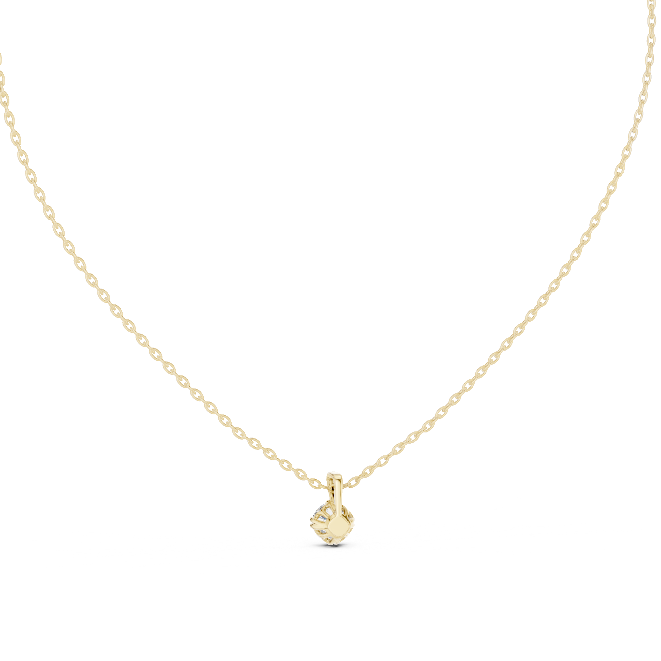 Petite Round Solitaire Pendant Necklace in Minimal Prong Setting